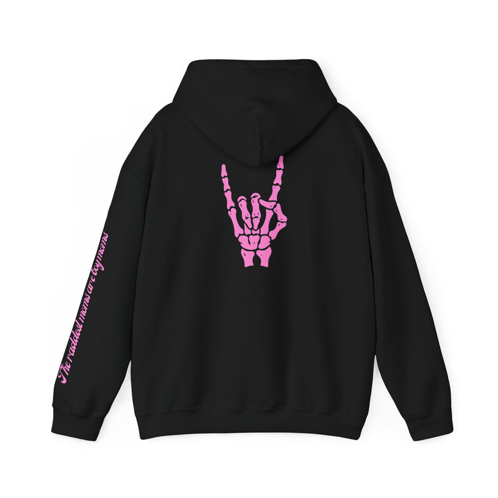 The Raddest Moms Are Boy Moms - Skeletal Rock Hand Graphic Hoodie