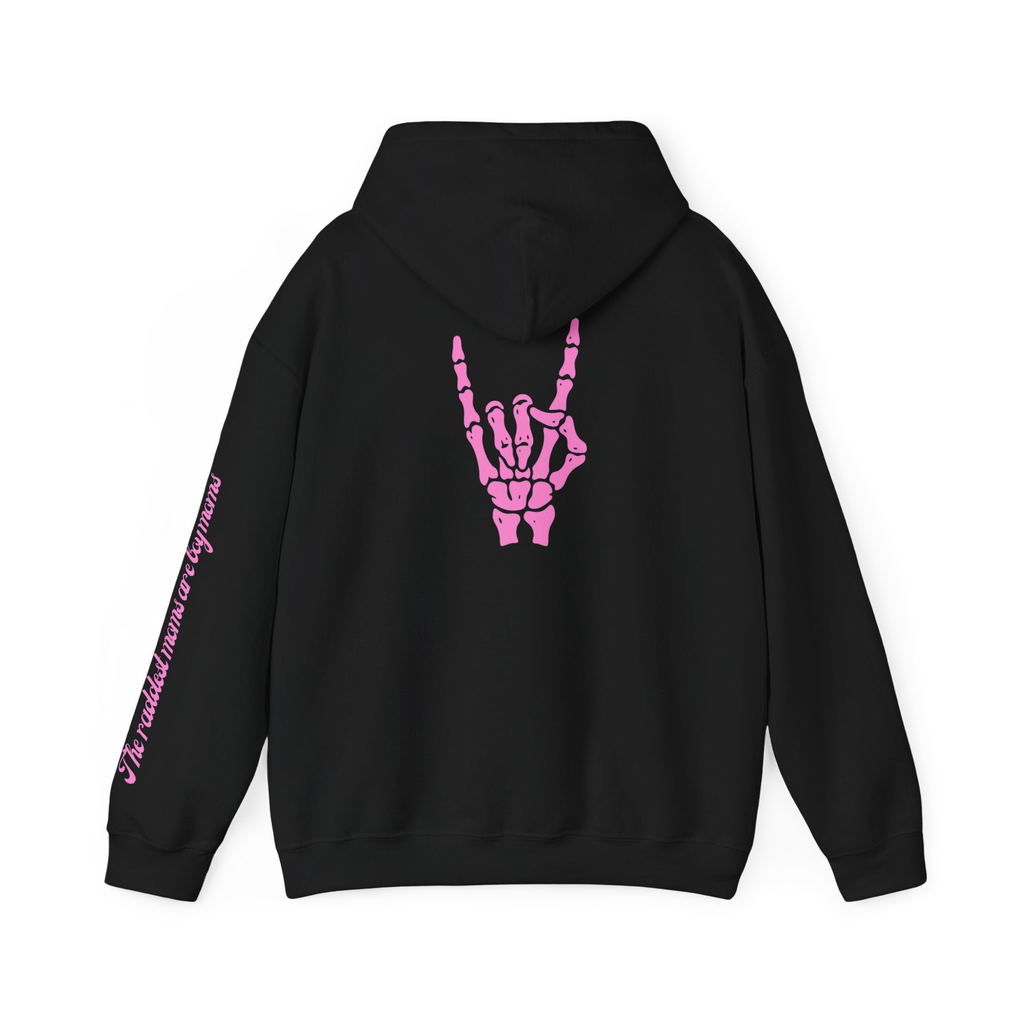 The Raddest Moms Are Boy Moms - Skeletal Rock Hand Graphic Hoodie