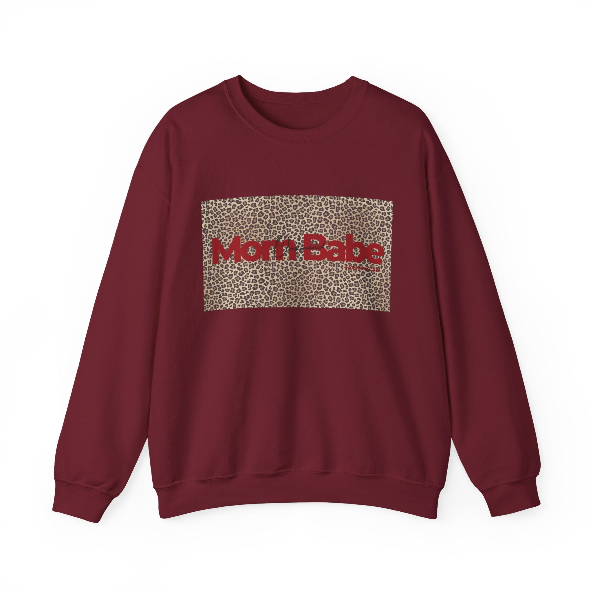 Overstimulated Mom Babe — Leopard Graphic Sweatshirt