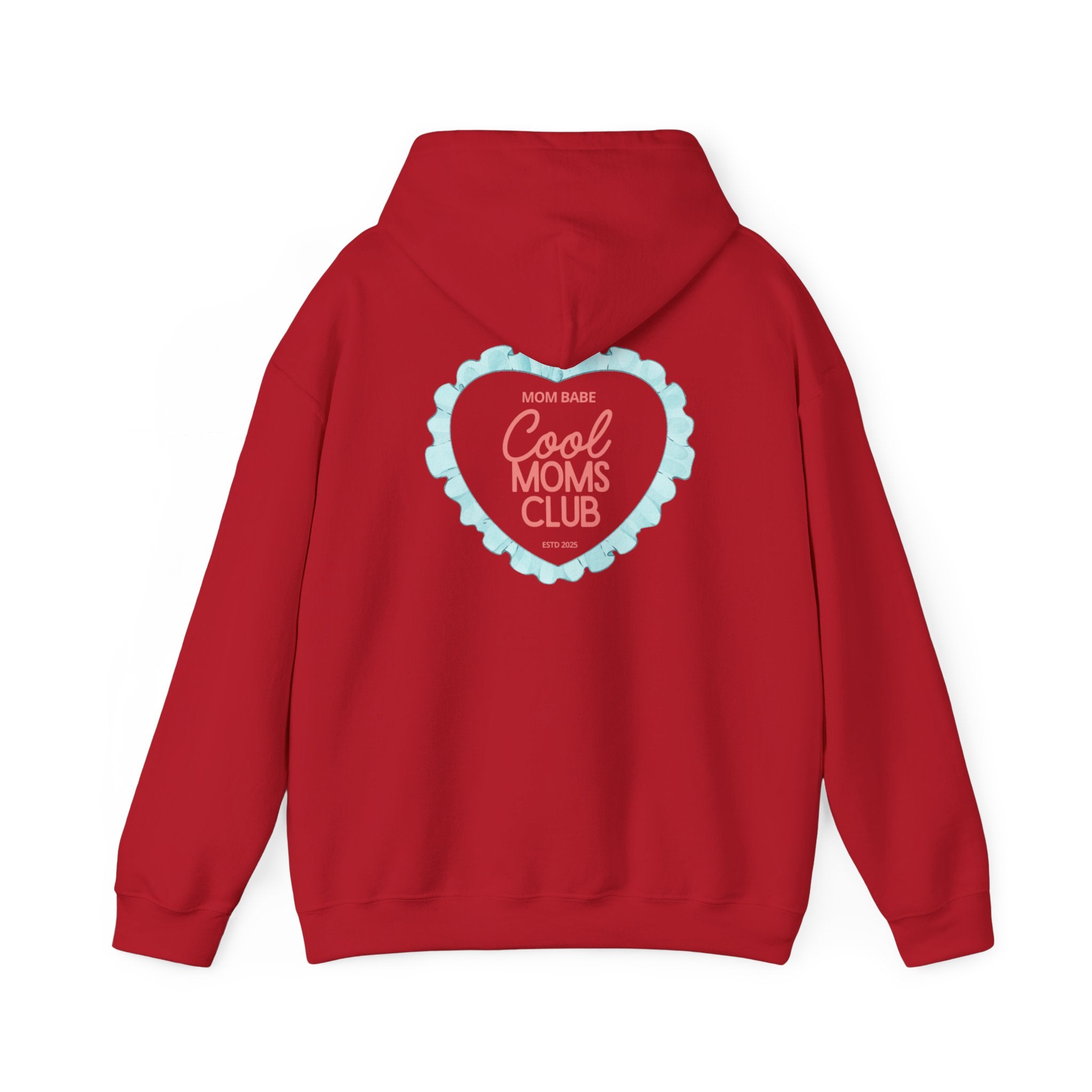 Mom Babe Cool Moms Club - Ruffled Heart Graphic Hoodie