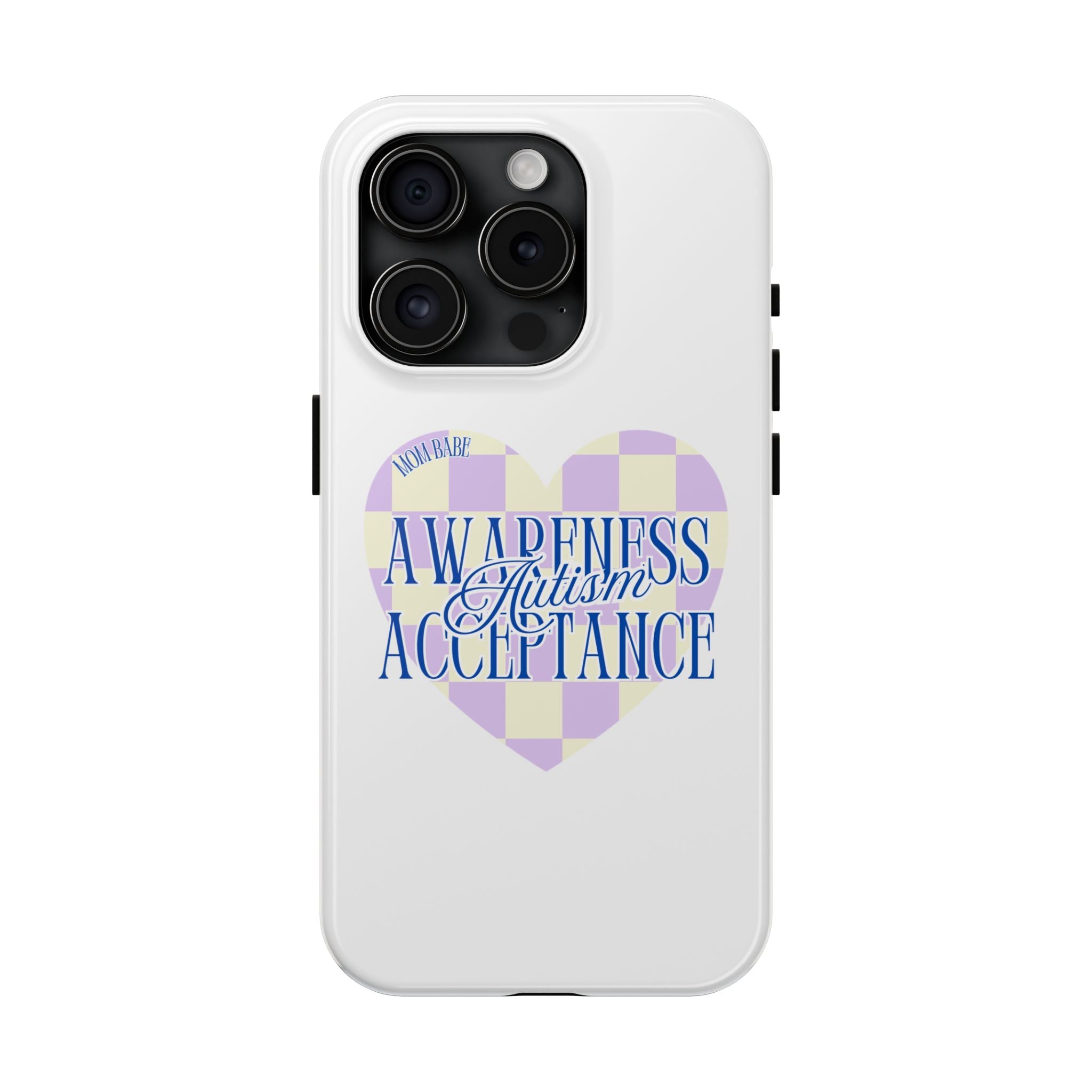 Autism Awareness and Acceptance — Checkered Heart Phone Case