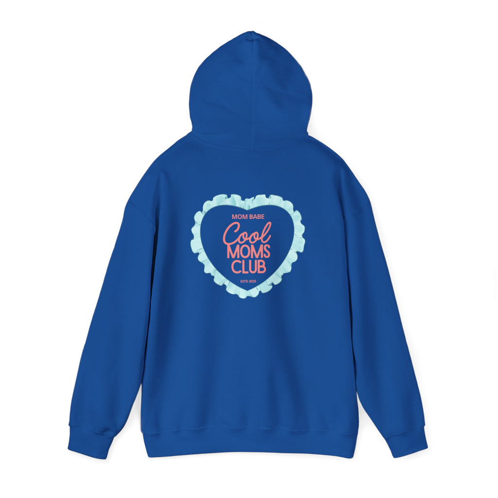Mom Babe Cool Moms Club - Ruffled Heart Graphic Hoodie