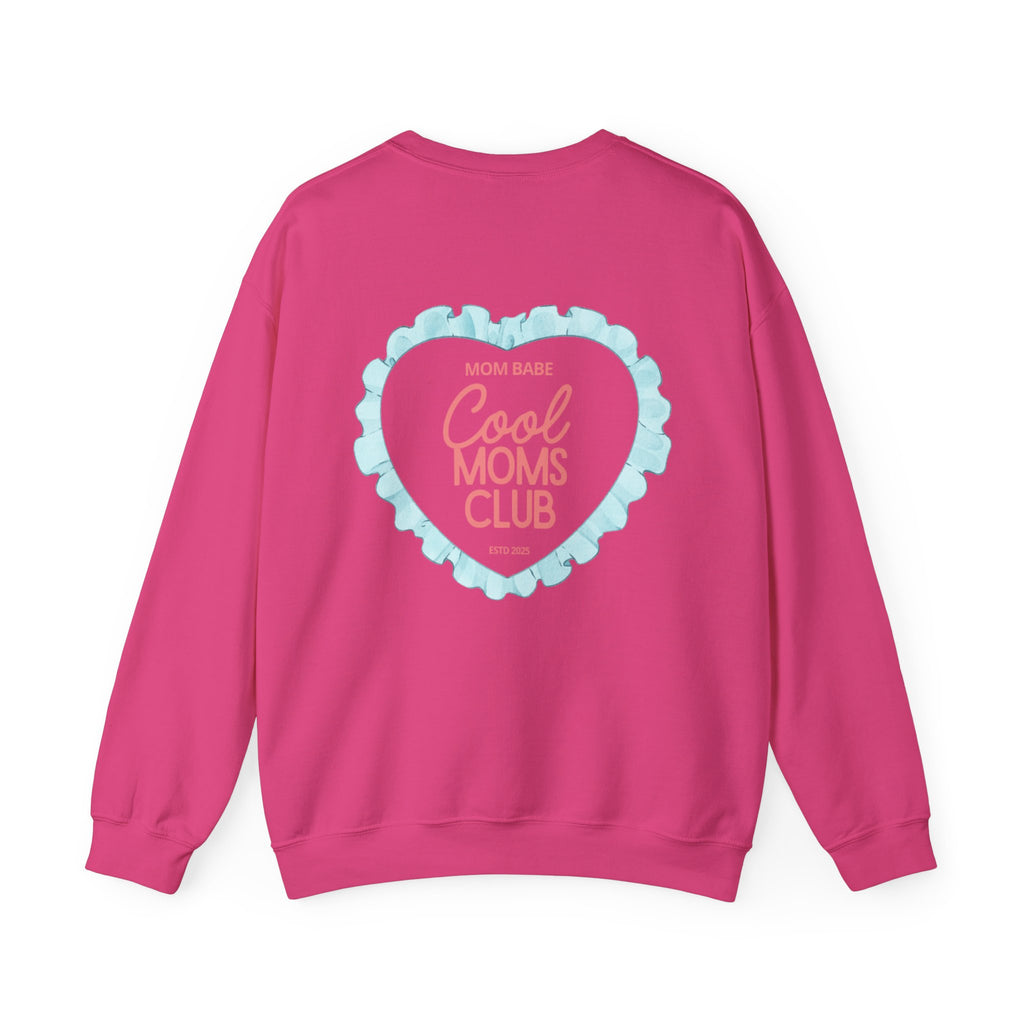 Mom Babe Cool Moms Club - Ruffled Heart Graphic Sweatshirt