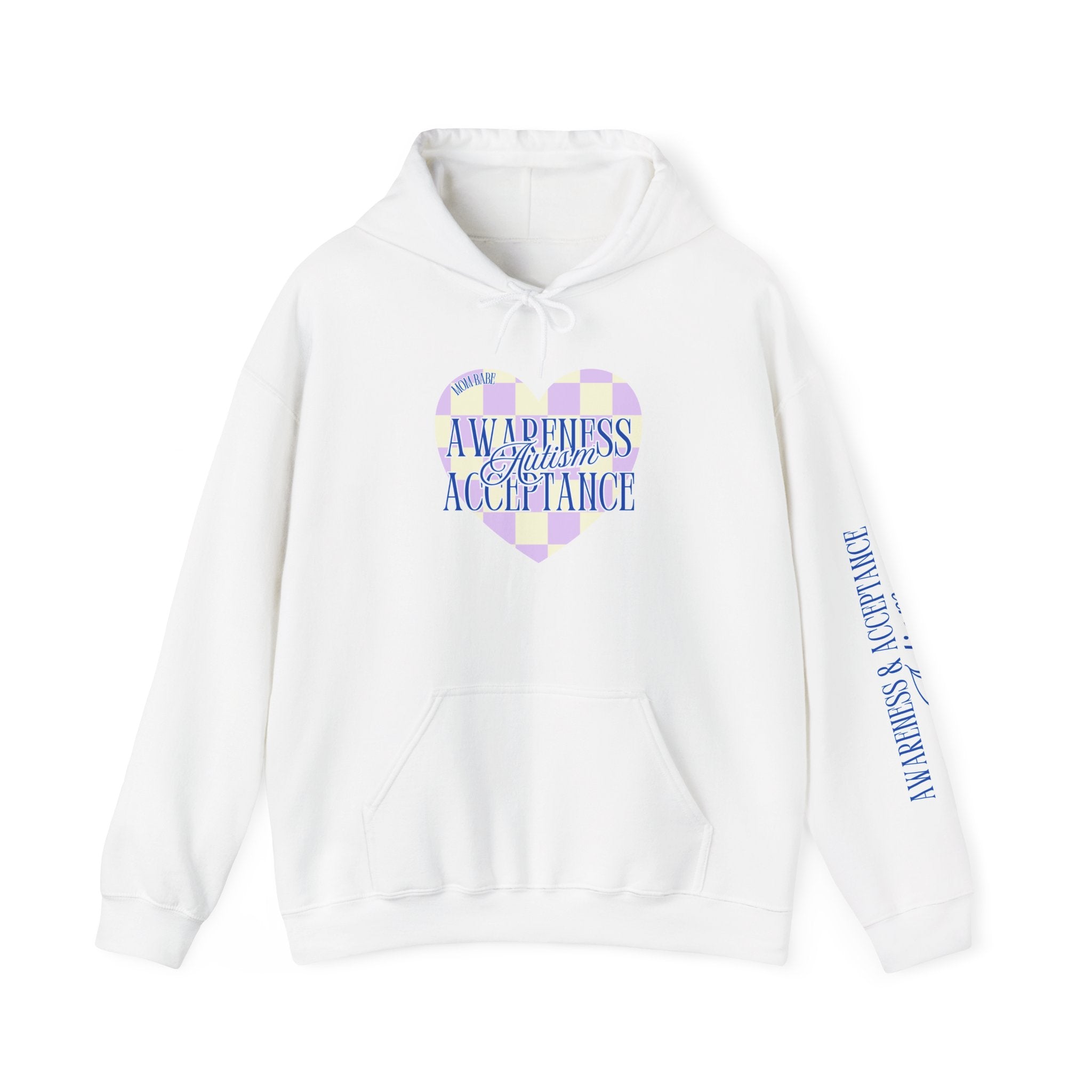 Autism Awareness and Acceptance — Checkered Heart Hoodie