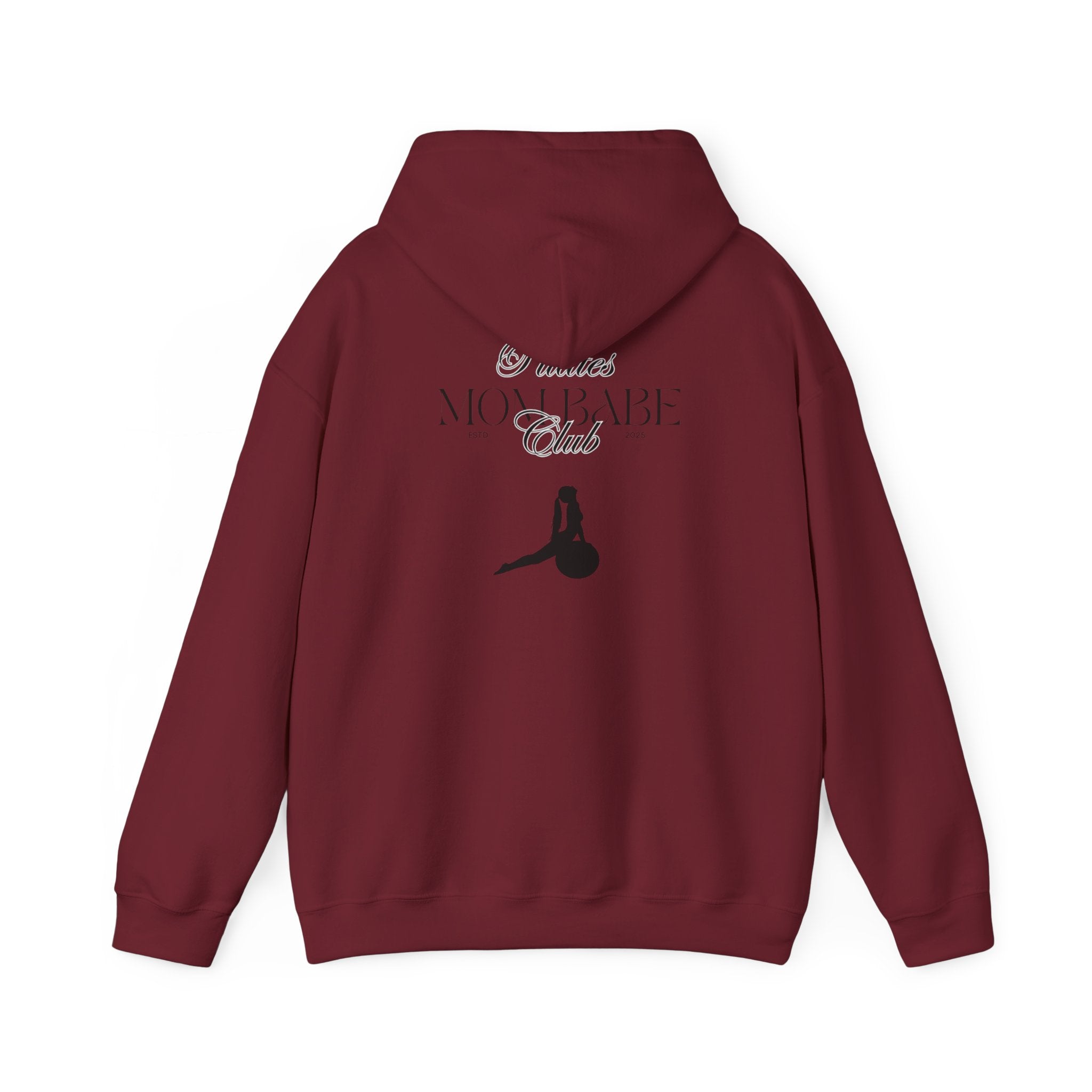 Pilates Mom Babe Club — Workout Graphic Hoodie (Black Print)