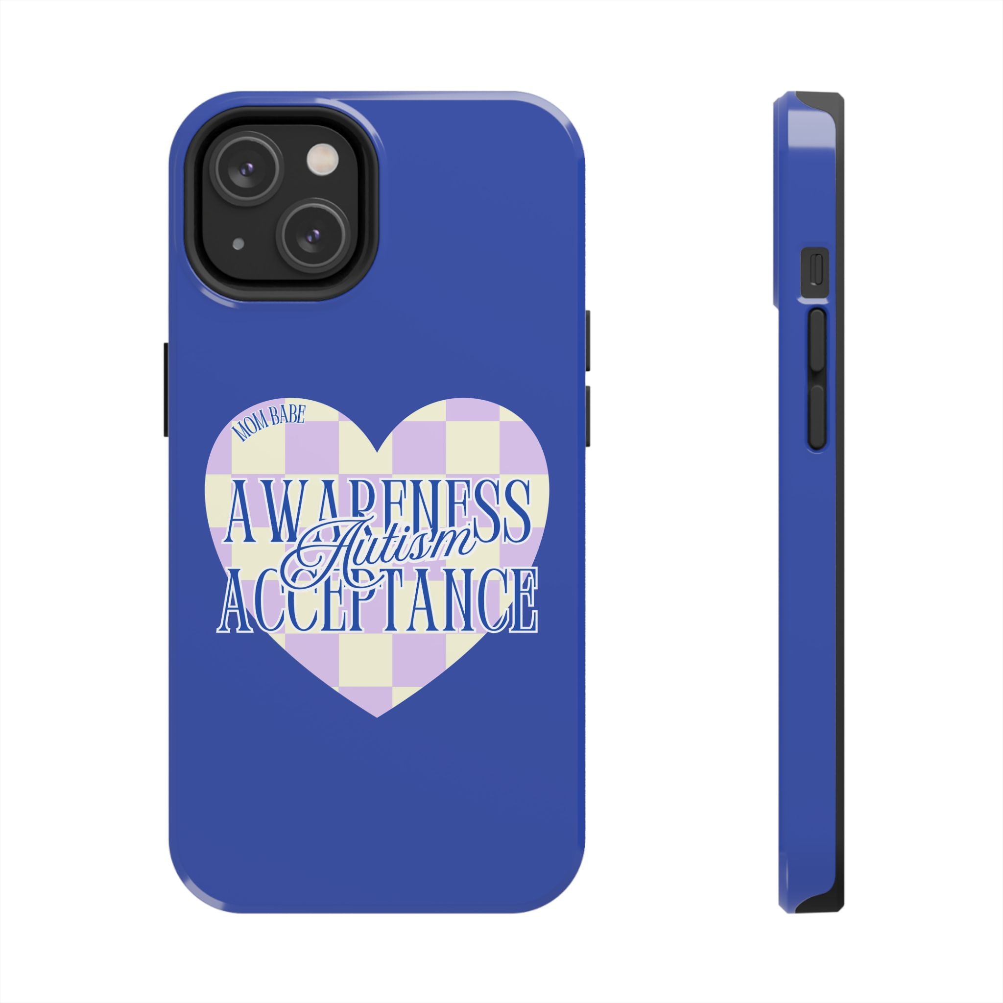 Autism Awareness and Acceptance — Checkered Heart Phone Case
