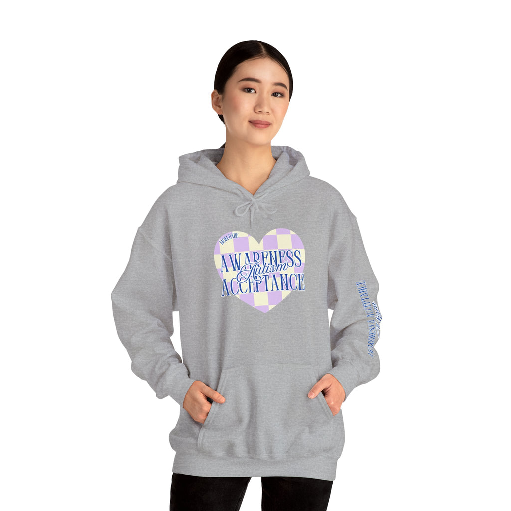 Autism Awareness and Acceptance — Checkered Heart Hoodie