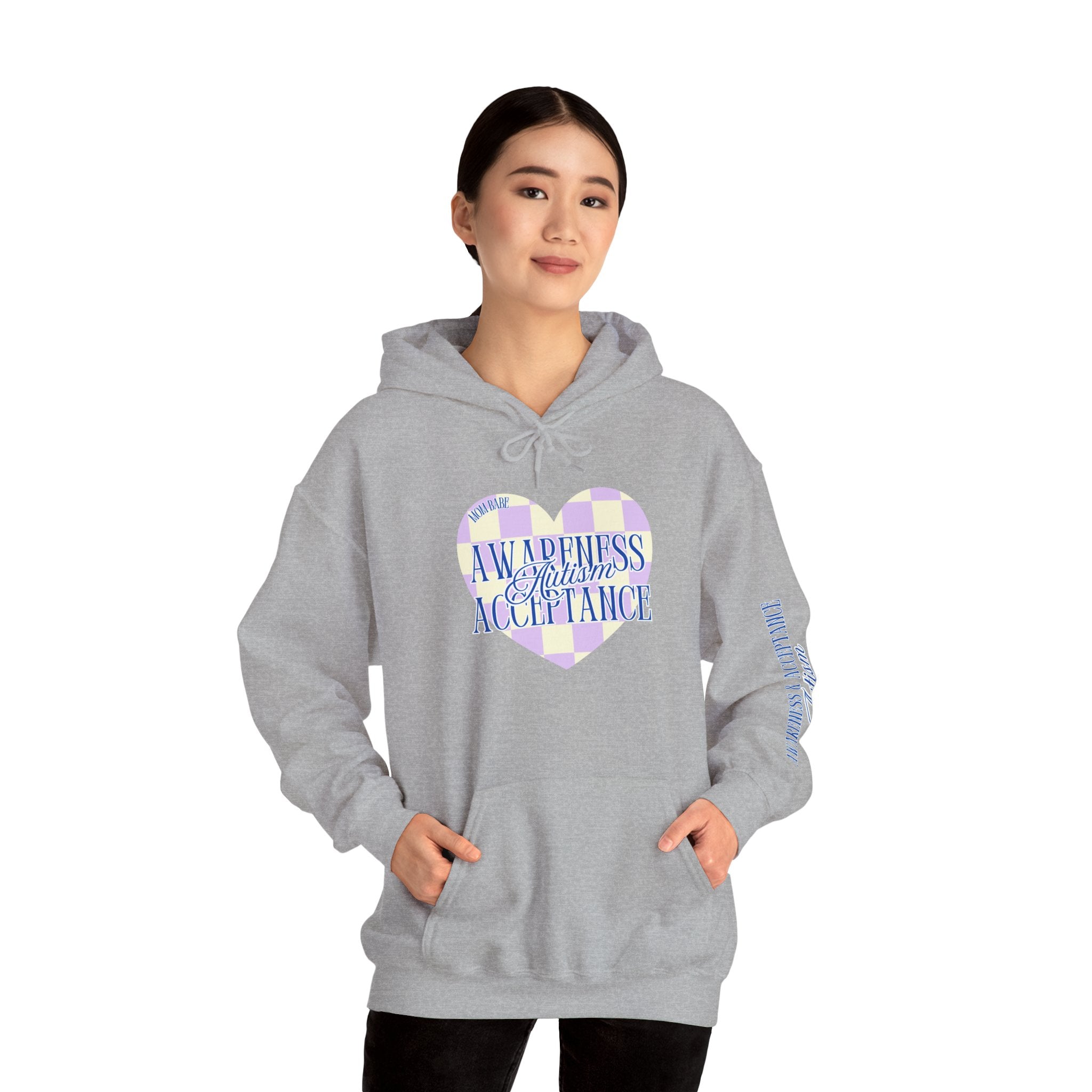 Autism Awareness and Acceptance — Checkered Heart Hoodie
