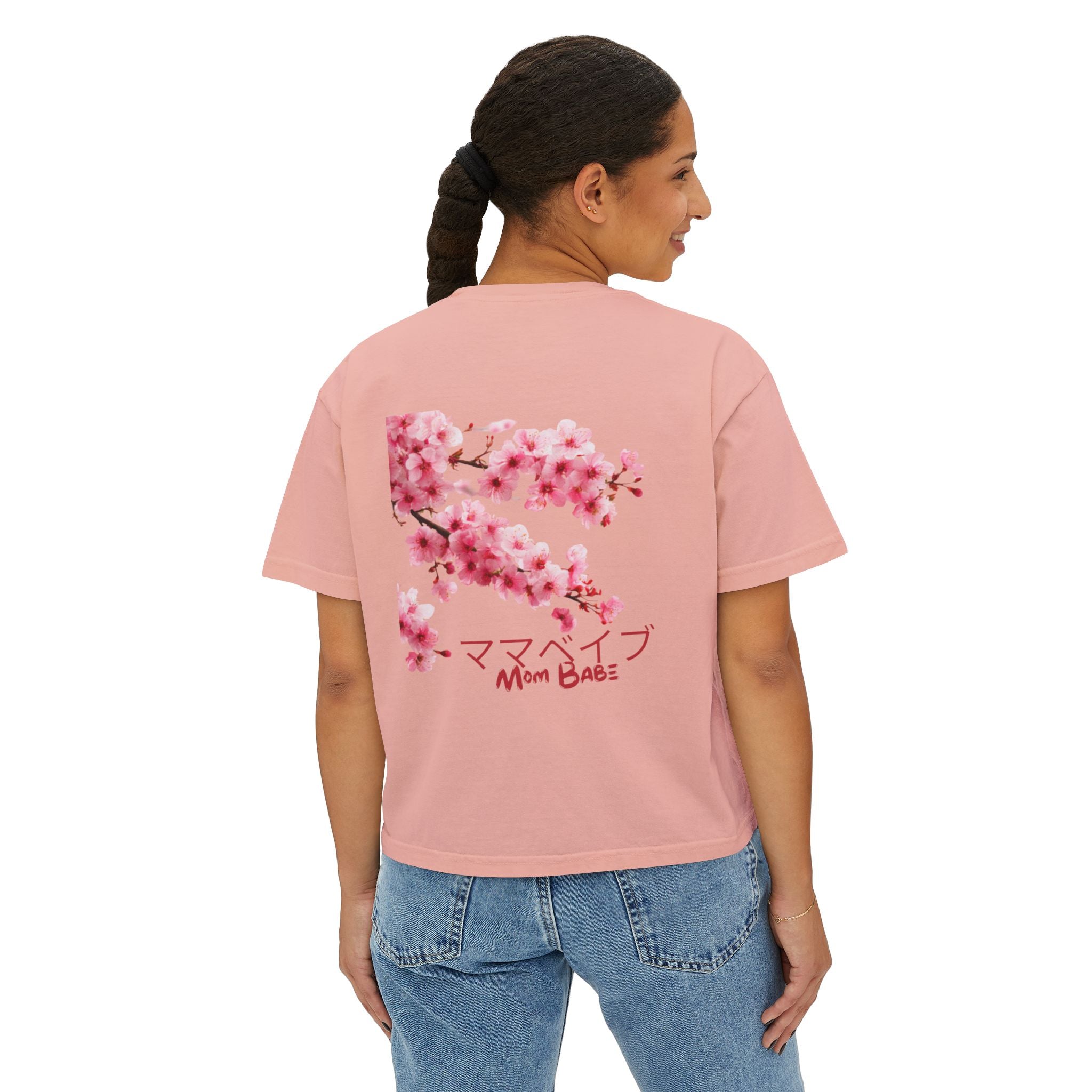 Mom Babe Cherry Blossom - Japanese Kanji Tee