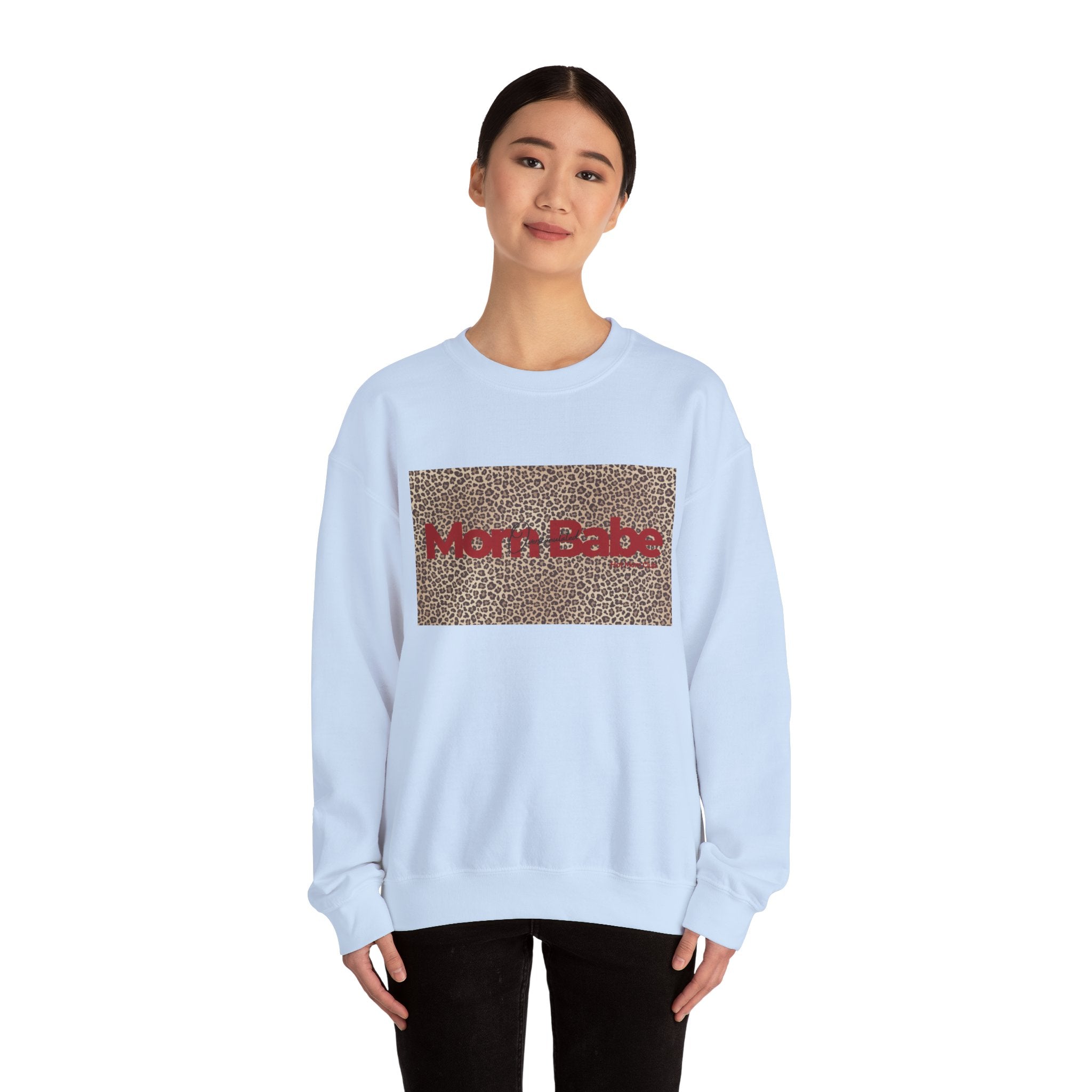 Overstimulated Mom Babe — Leopard Graphic Sweatshirt