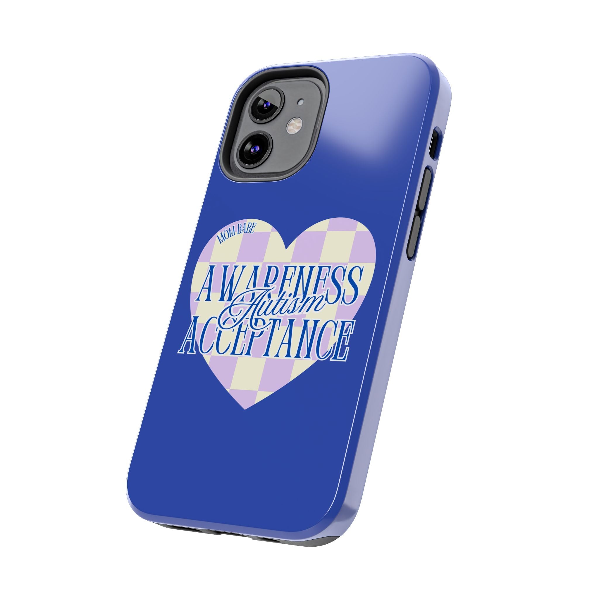 Autism Awareness and Acceptance — Checkered Heart Phone Case