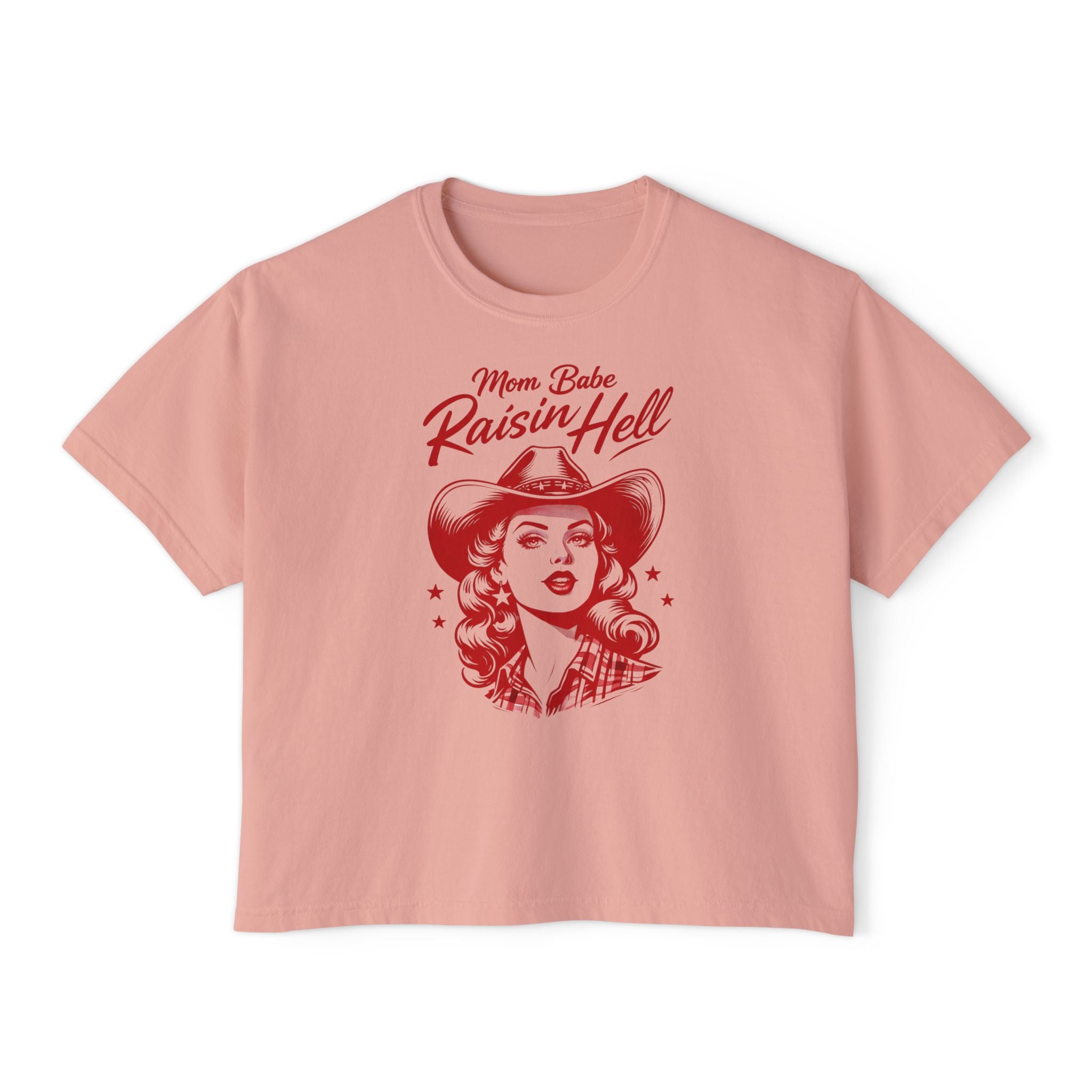 Mom Babe Raisin’ Hell - Cowgirl Graphic Tee