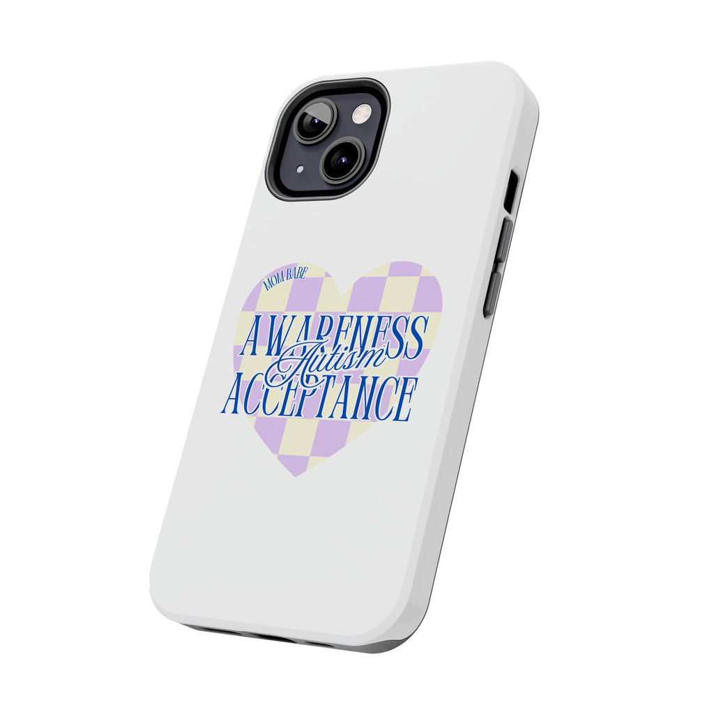 Autism Awareness and Acceptance — Checkered Heart Phone Case