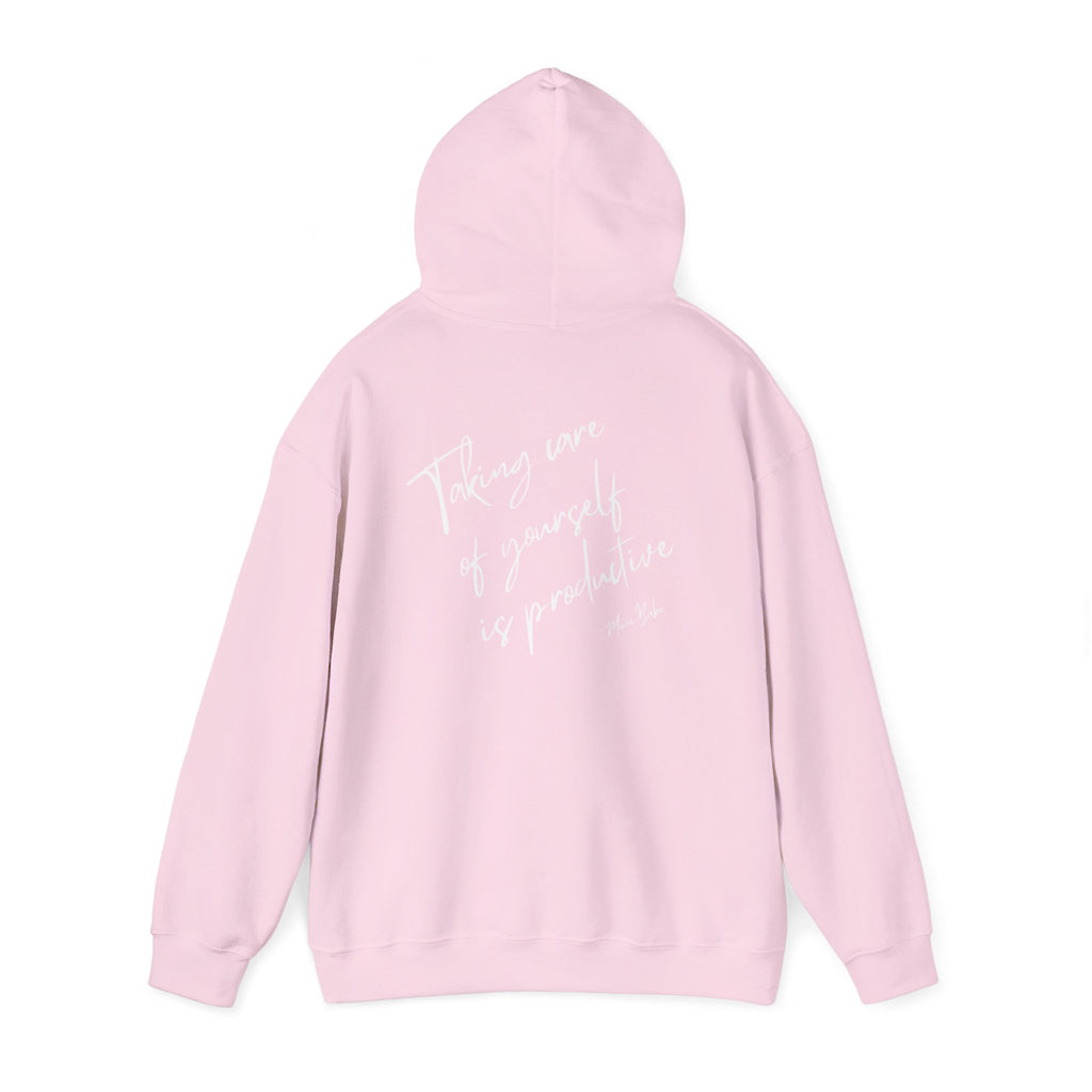 Taking Care  Of Yourself Is Productive - Script Graphic Hoodie