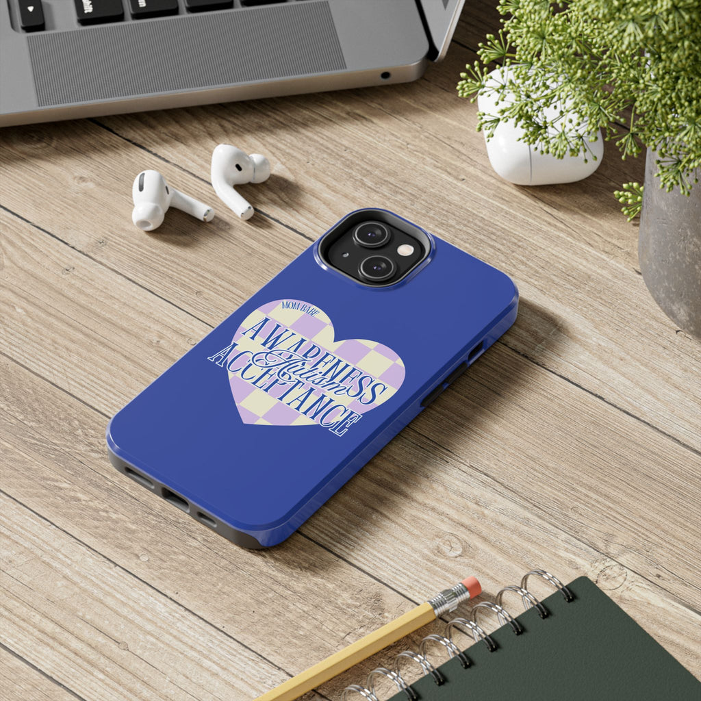 Autism Awareness and Acceptance — Checkered Heart Phone Case