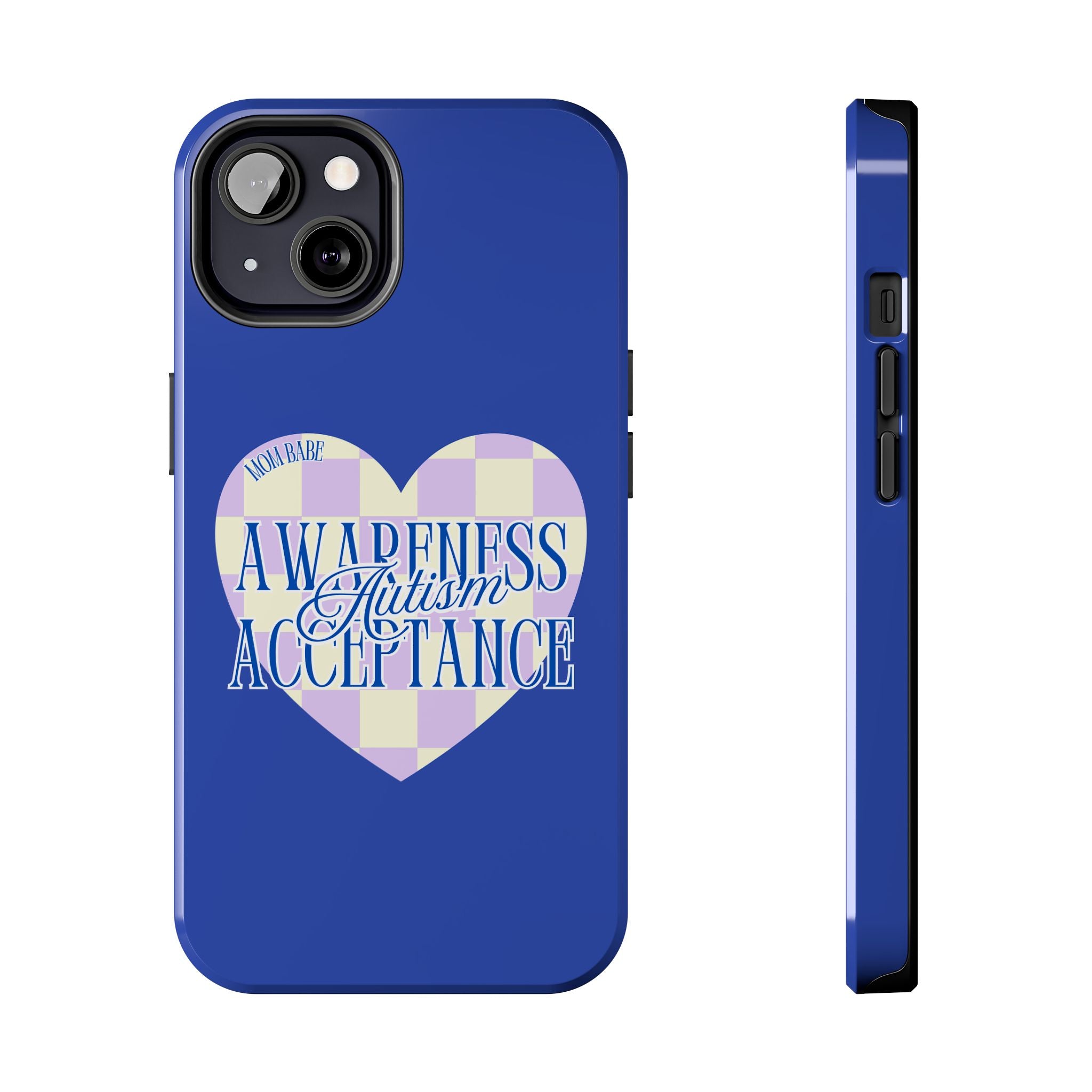 Autism Awareness and Acceptance — Checkered Heart Phone Case