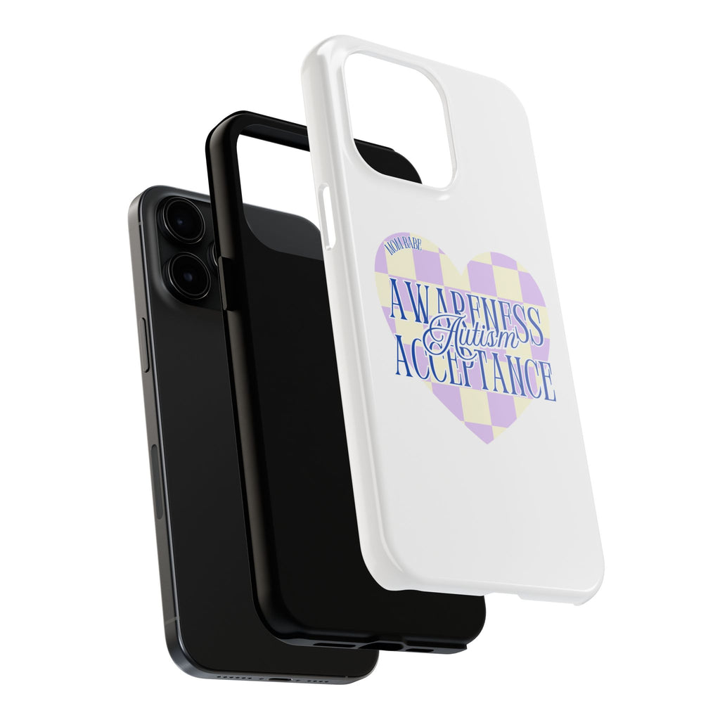 Autism Awareness and Acceptance — Checkered Heart Phone Case