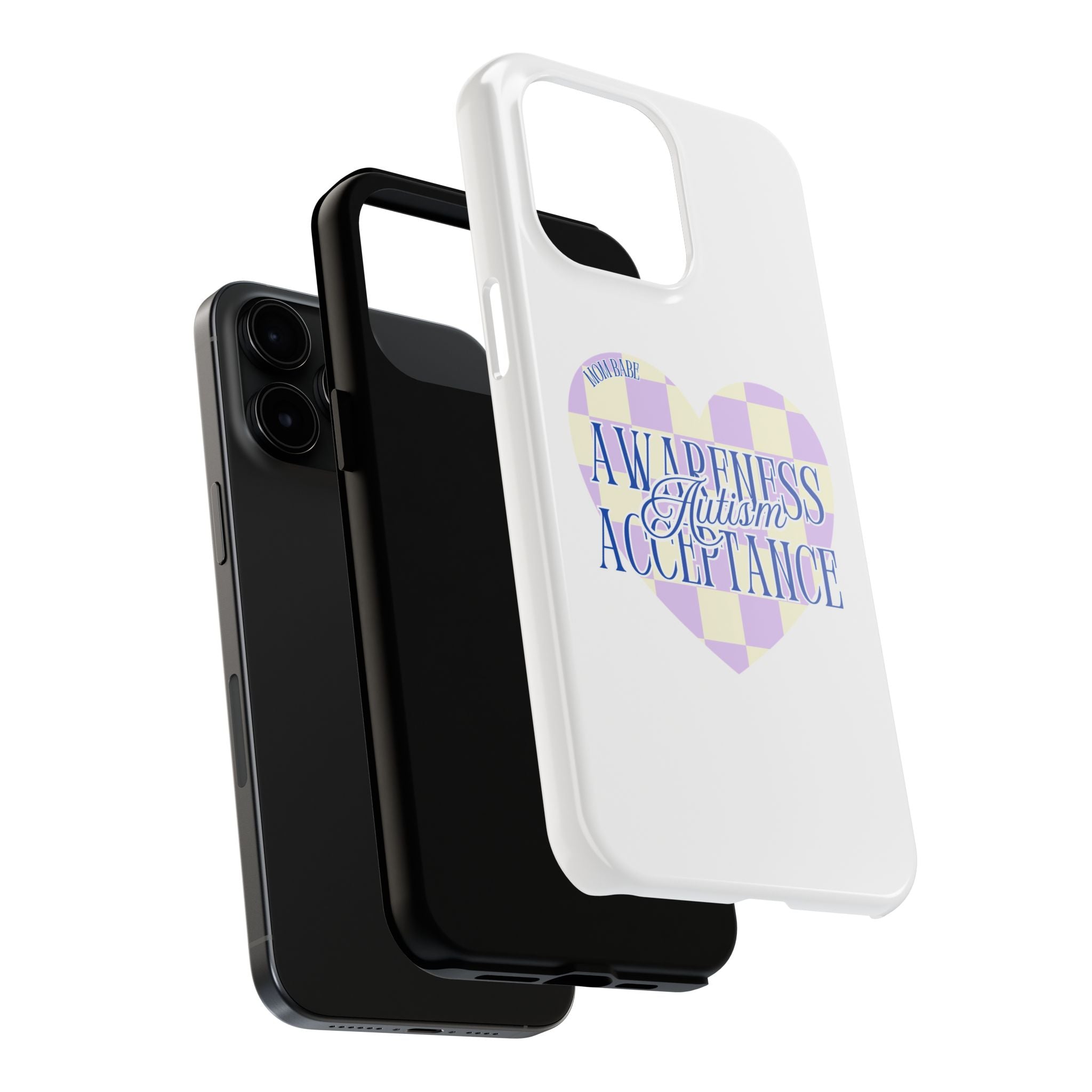Autism Awareness and Acceptance — Checkered Heart Phone Case