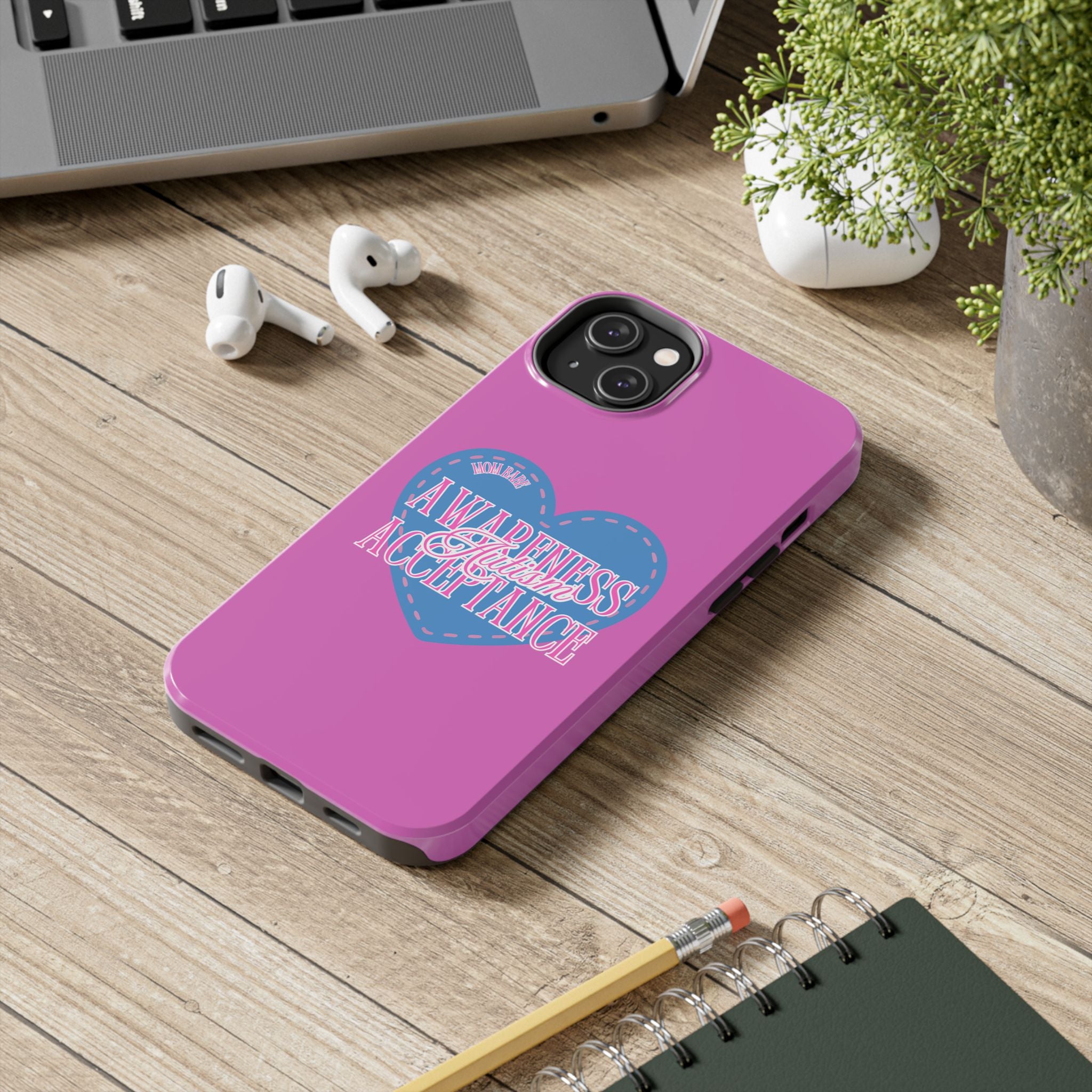 Autism Awareness and Acceptance — Stitched Heart Phone Case