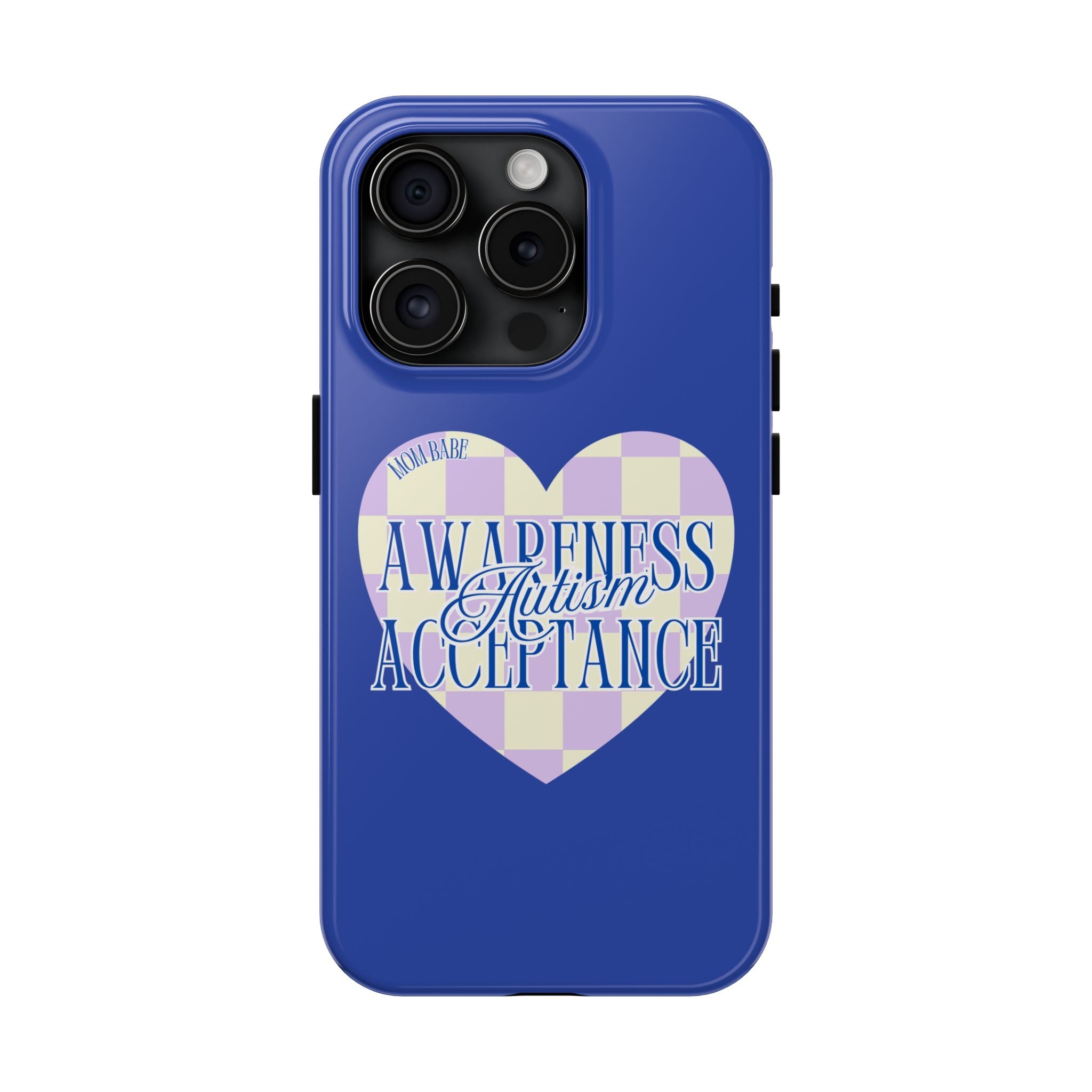 Autism Awareness and Acceptance — Checkered Heart Phone Case