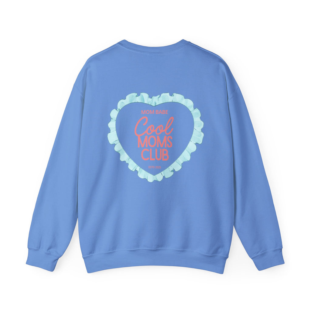 Mom Babe Cool Moms Club - Ruffled Heart Graphic Sweatshirt