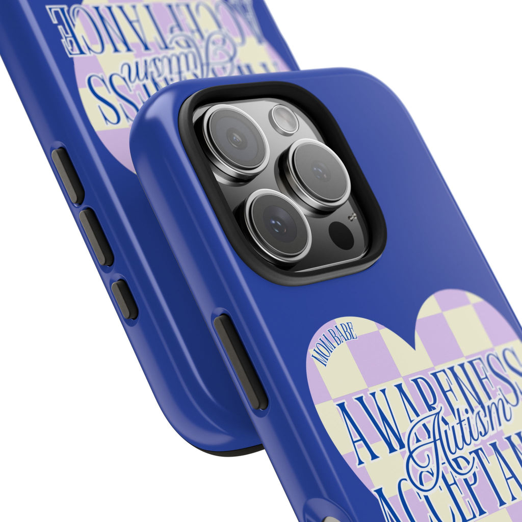Autism Awareness and Acceptance — Checkered Heart Phone Case