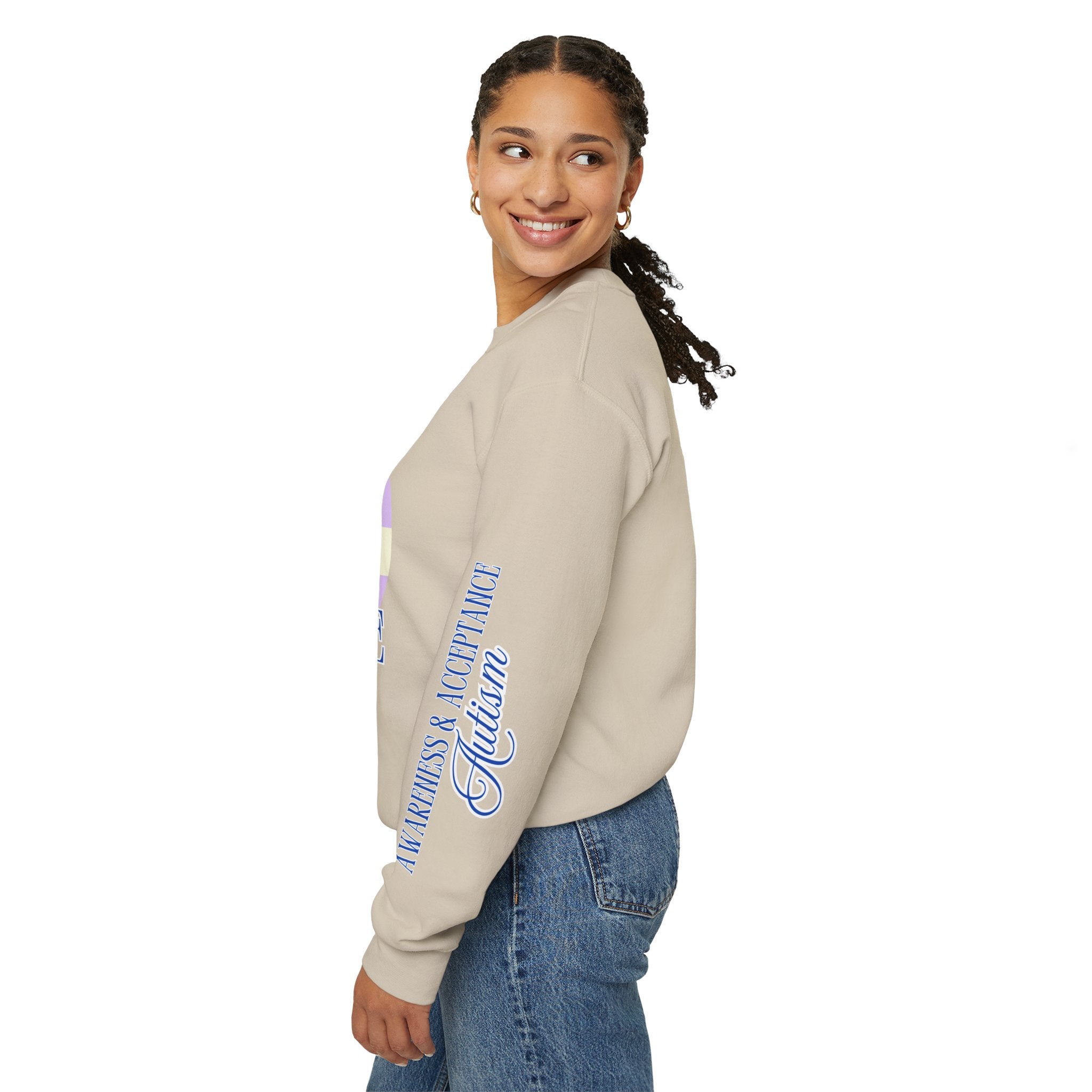 Autism Awareness and Acceptance — Checkered Heart Sweatshirt