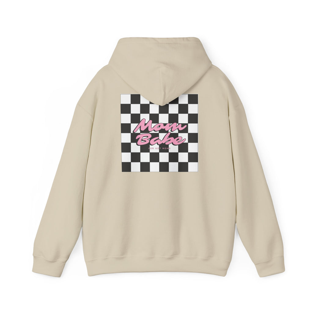 Mom Babe For Hot Moms - Checkered Graphic Hoodie