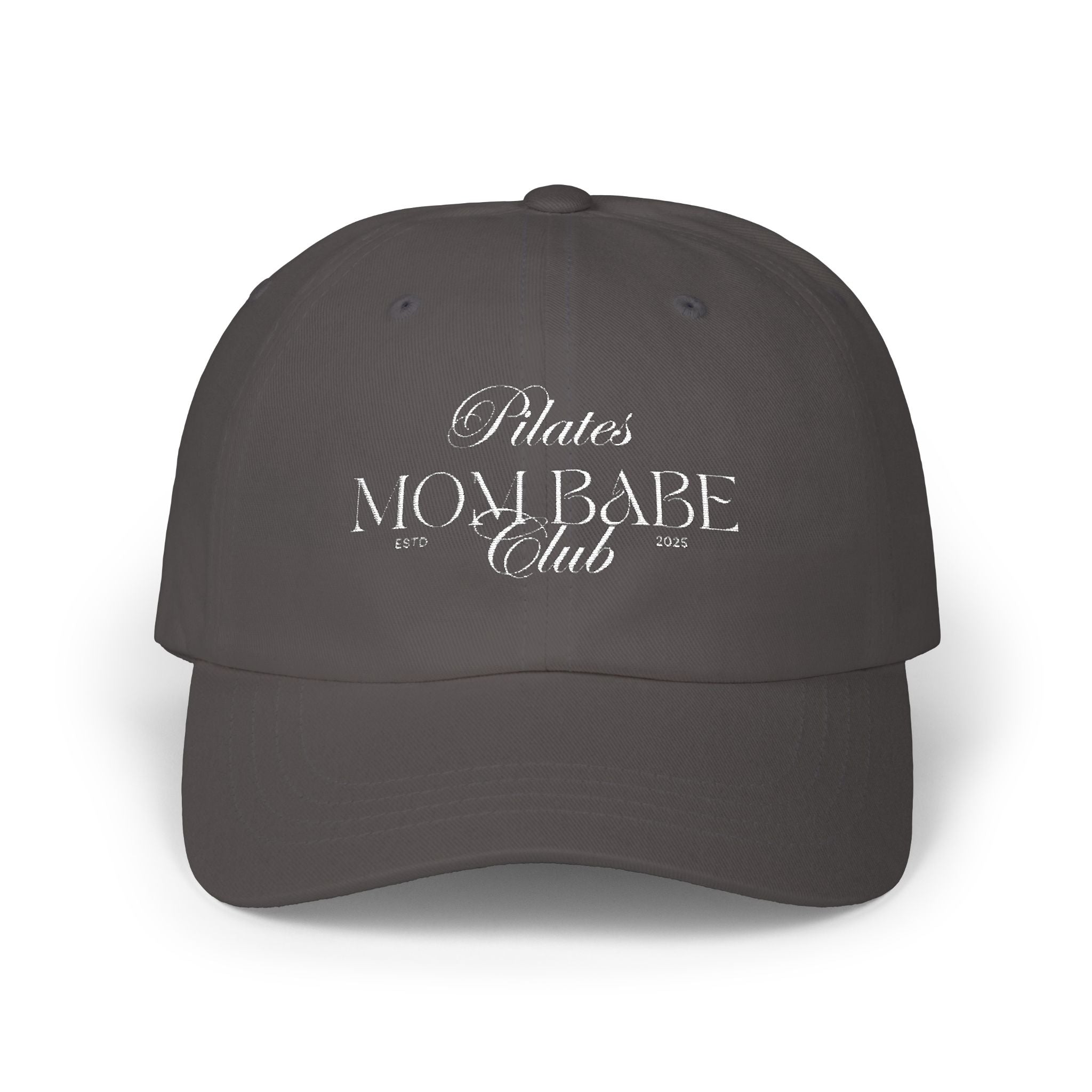 Pilates Mom Babe Club — White Embroidered Cap