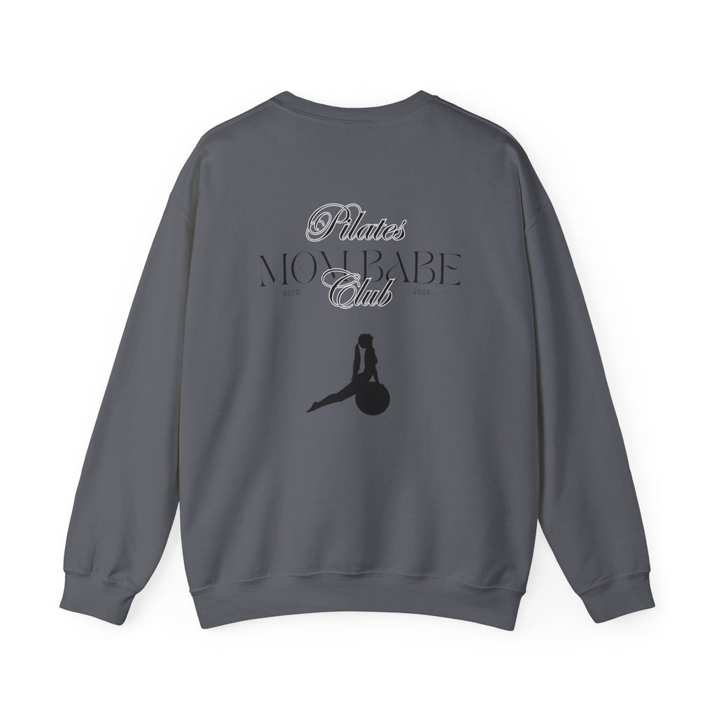 Pilates Mom Babe Club — Workout Graphic Sweatshirt (Black Print)