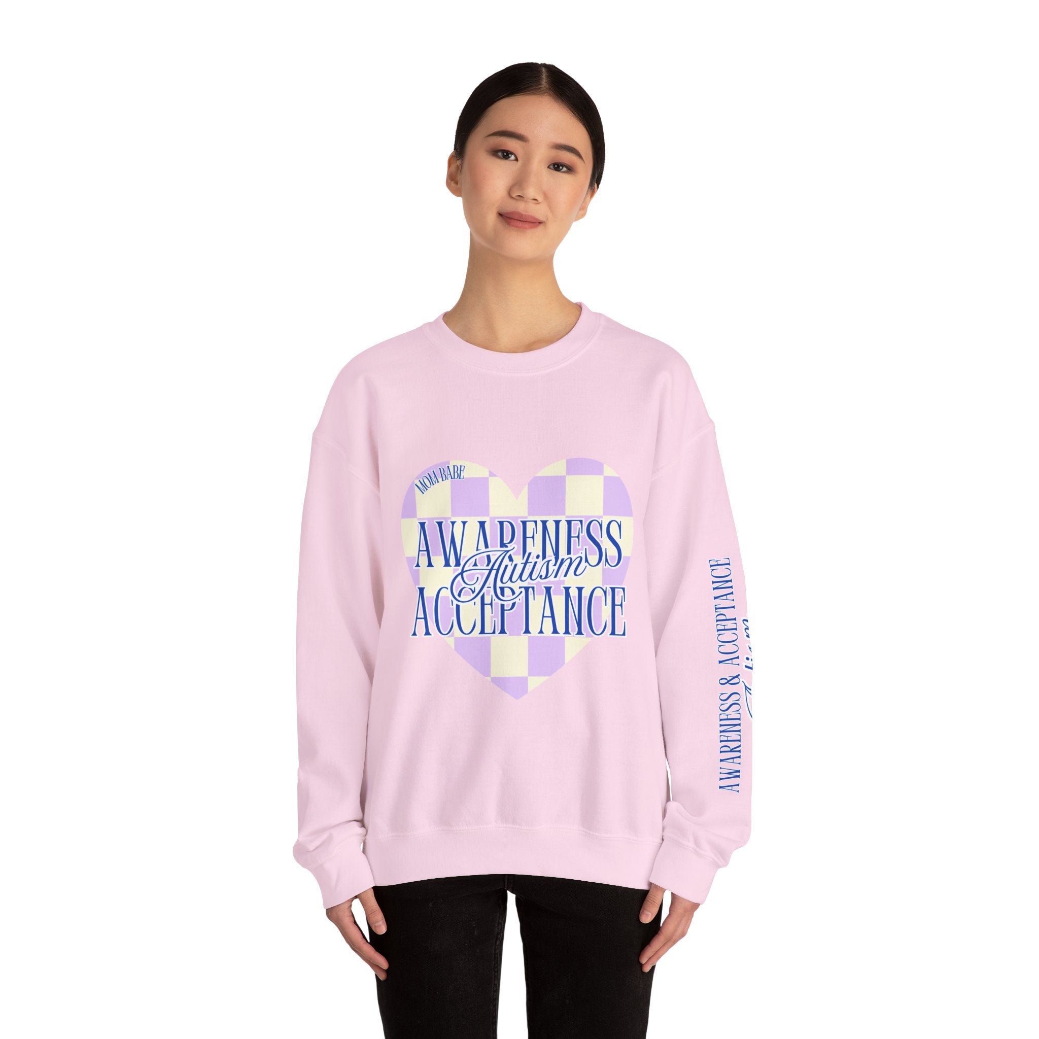 Autism Awareness and Acceptance — Checkered Heart Sweatshirt