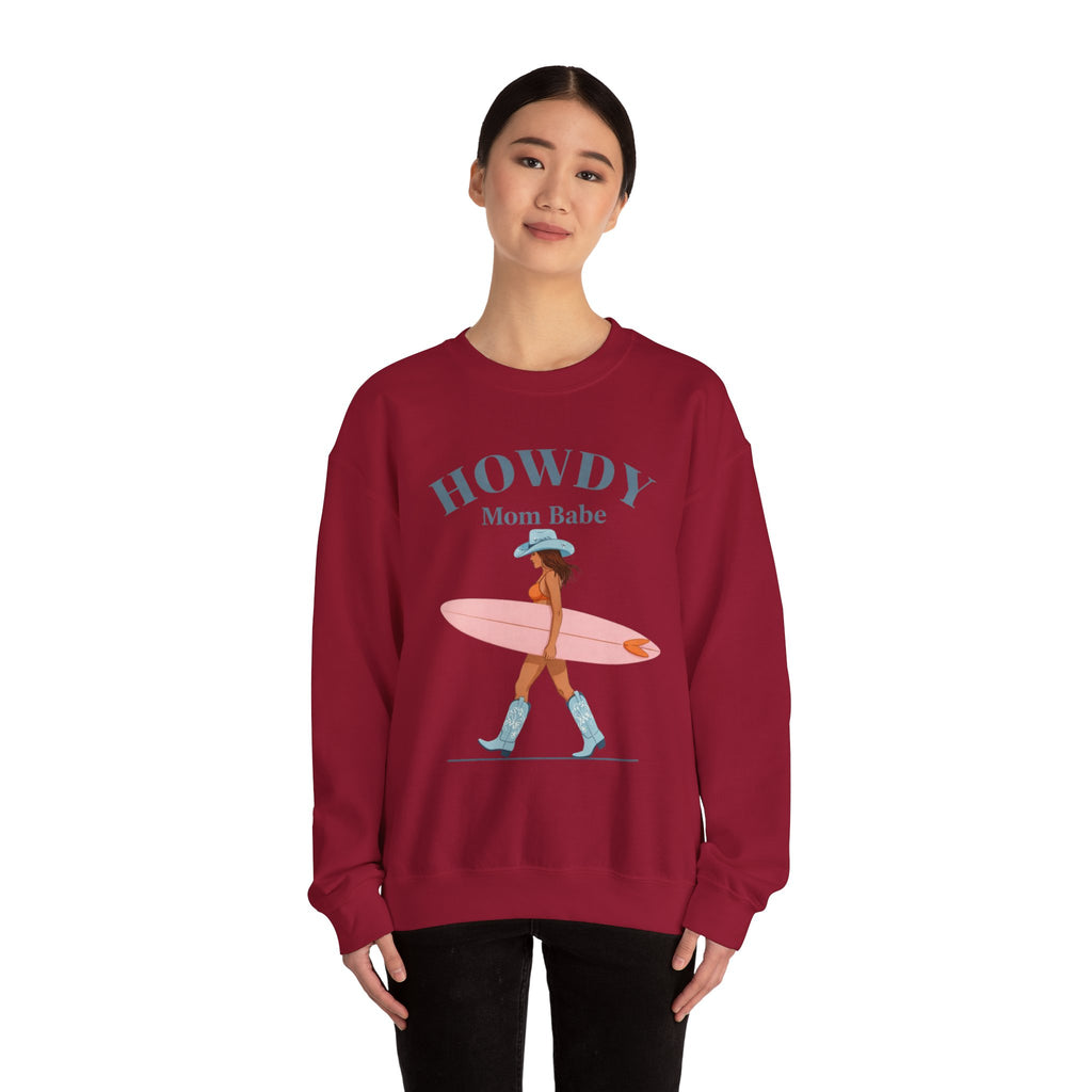 Howdy Mom Babe — Surf Girl Graphic Sweatshirt