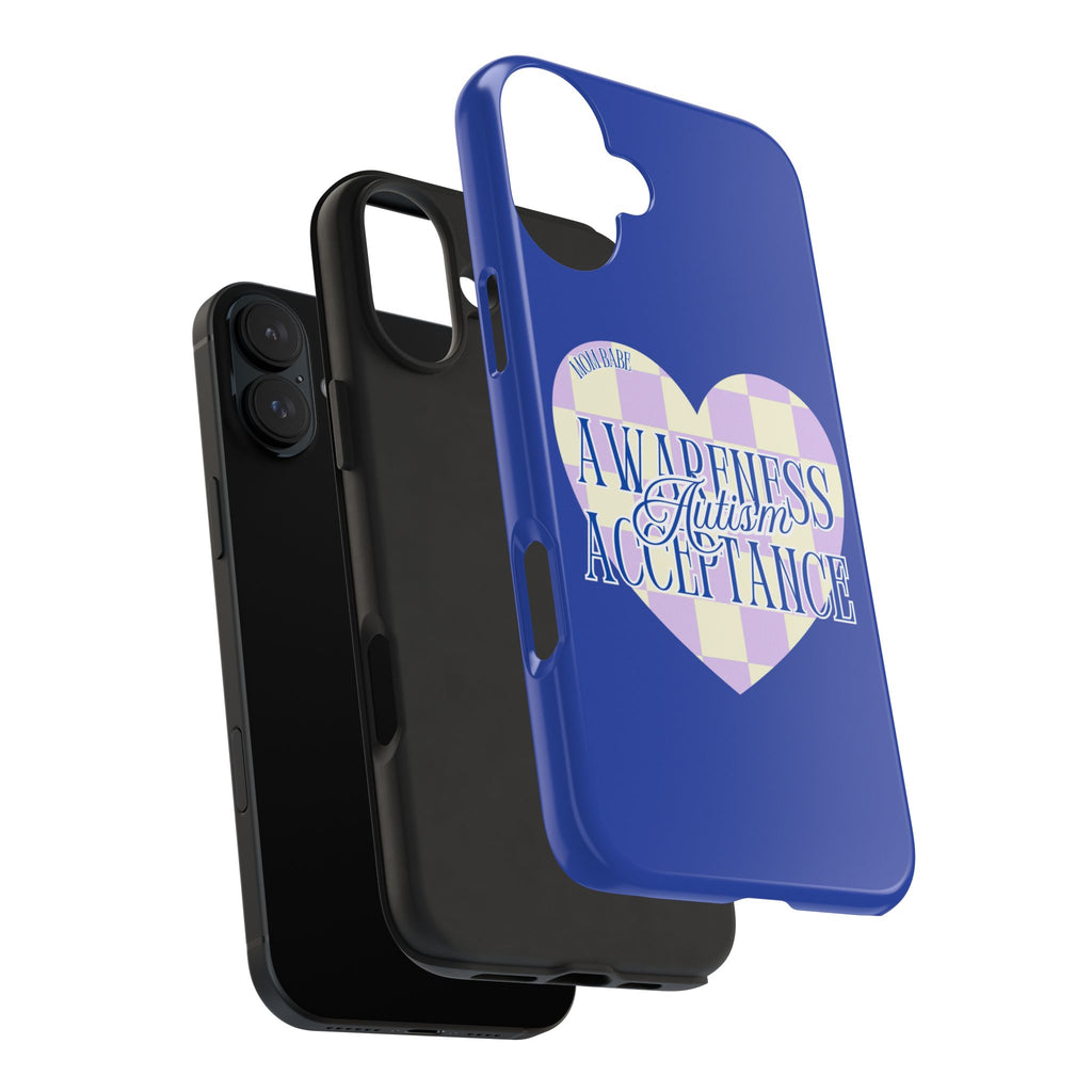 Autism Awareness and Acceptance — Checkered Heart Phone Case