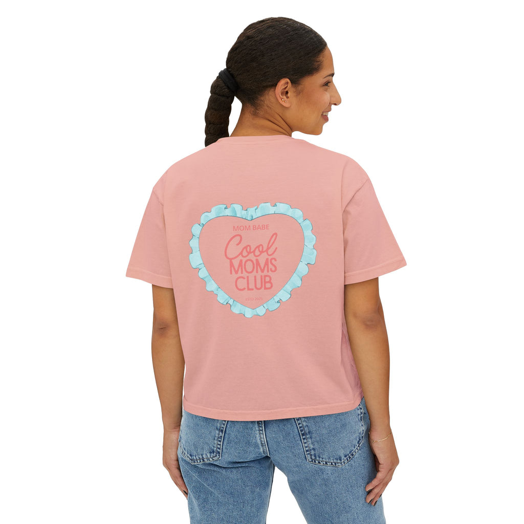 Mom Babe Cool Moms Club - Ruffled Heart Graphic Tee