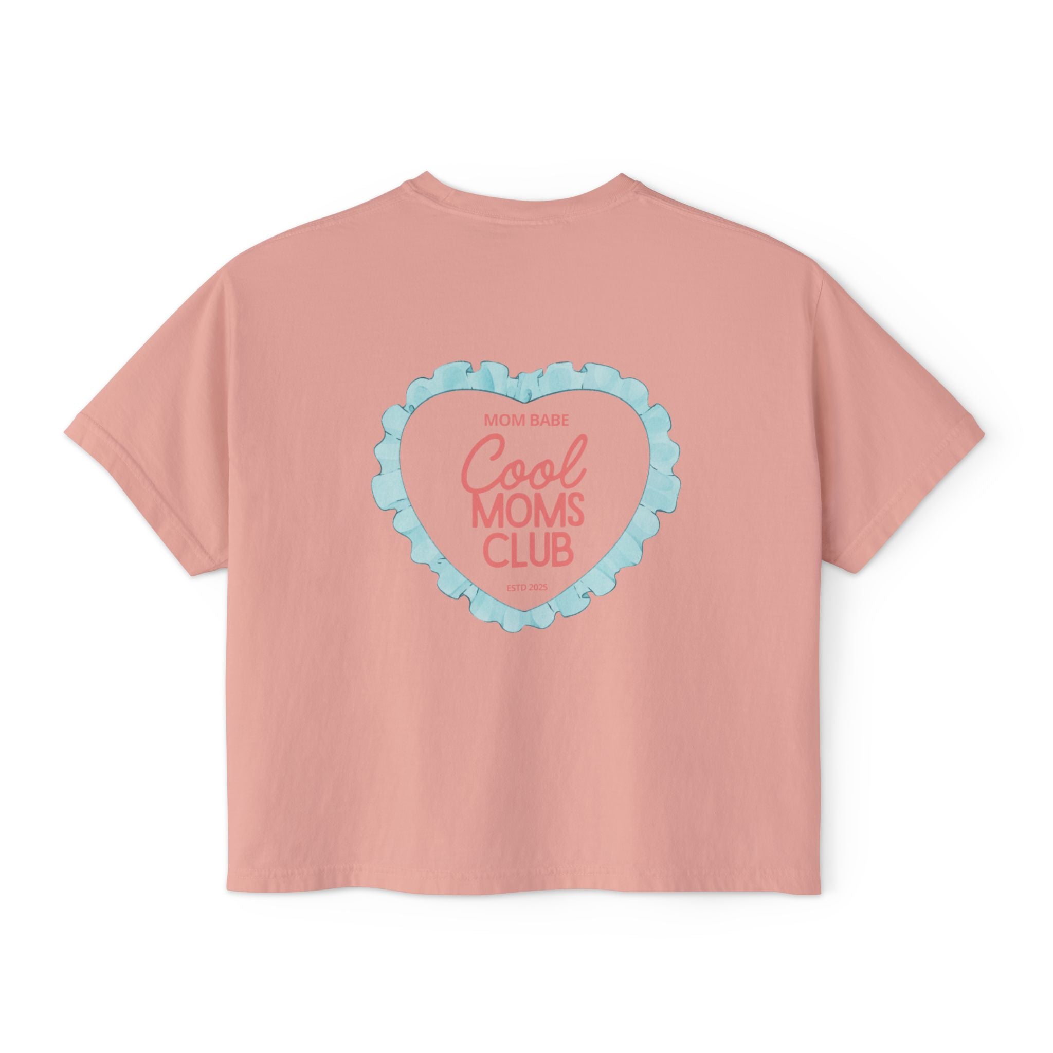 Mom Babe Cool Moms Club - Ruffled Heart Graphic Tee