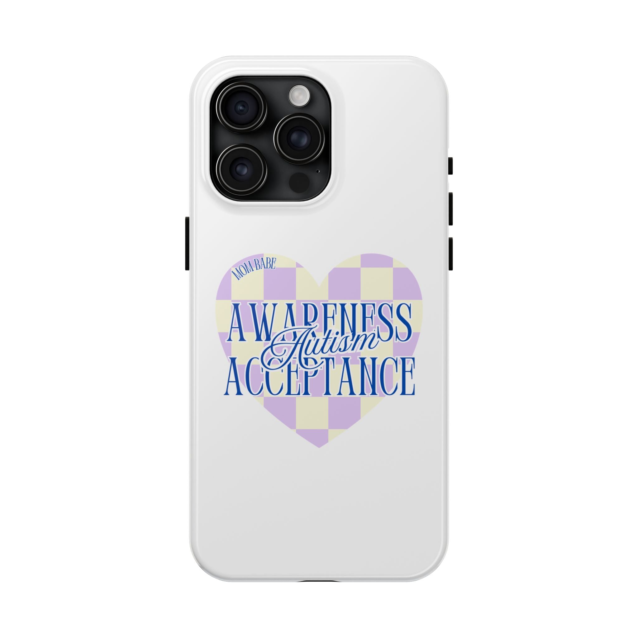Autism Awareness and Acceptance — Checkered Heart Phone Case