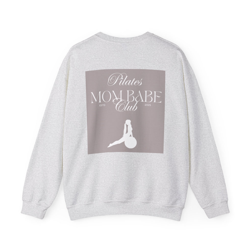 Pilates Mom Babe Club — Workout Graphic Sweatshirt (White Print)