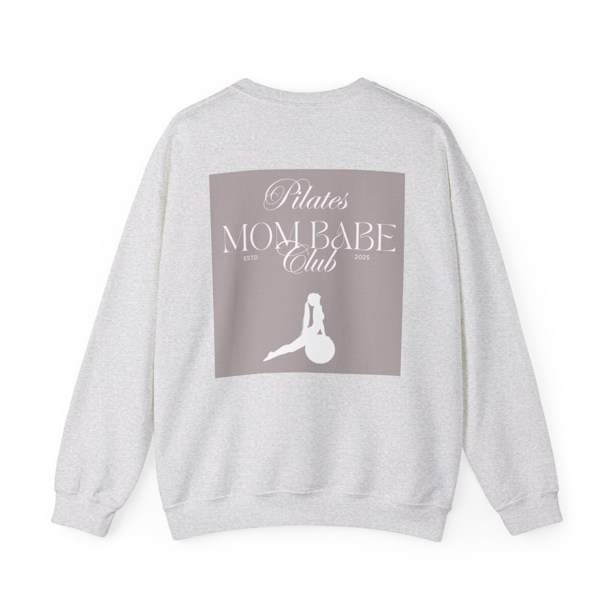 Pilates Mom Babe Club — Workout Graphic Sweatshirt (White Print)