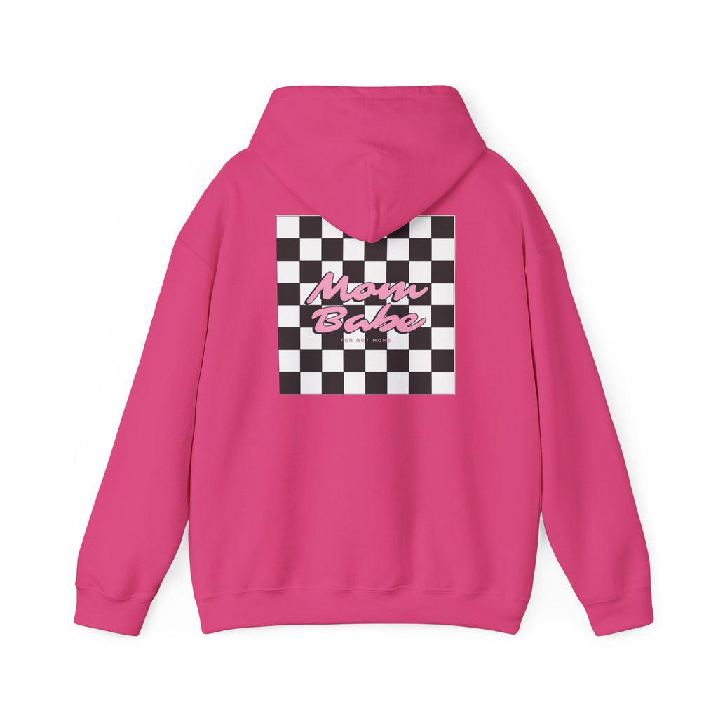 Mom Babe For Hot Moms - Checkered Graphic Hoodie