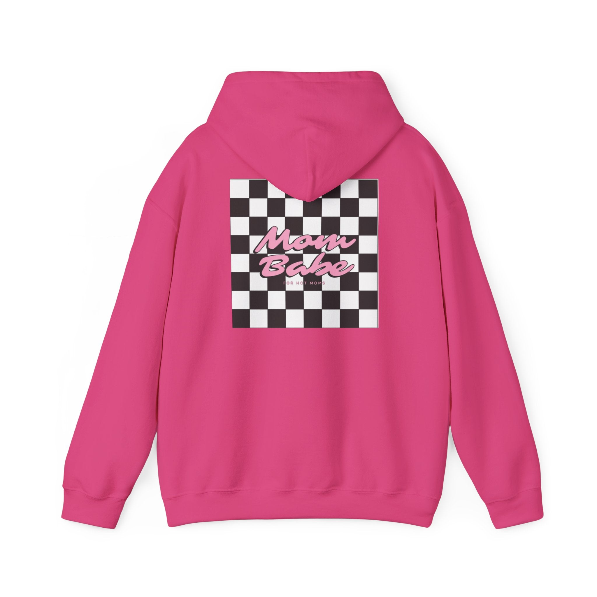 Mom Babe For Hot Moms - Checkered Graphic Hoodie
