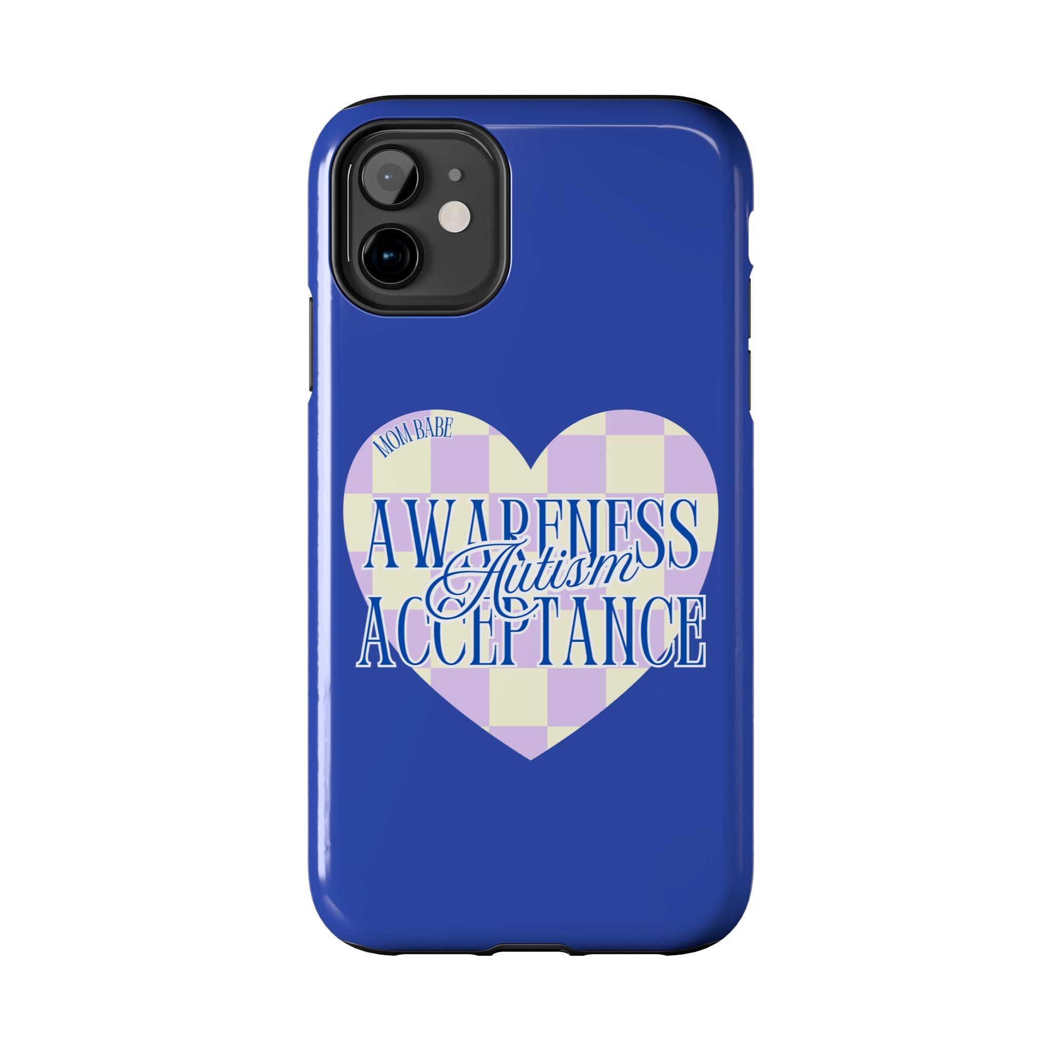 Autism Awareness and Acceptance — Checkered Heart Phone Case