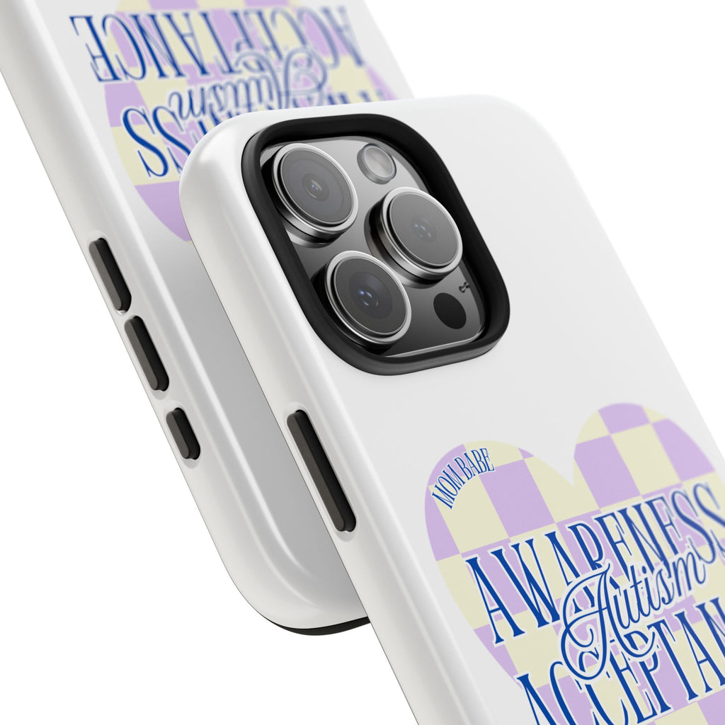 Autism Awareness and Acceptance — Checkered Heart Phone Case