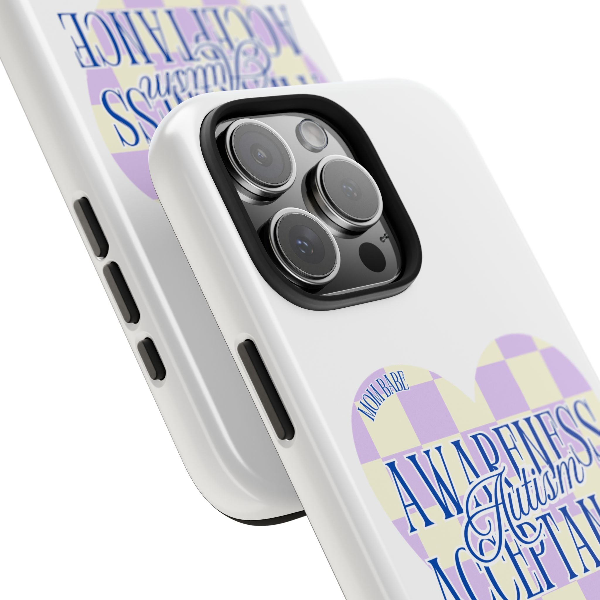 Autism Awareness and Acceptance — Checkered Heart Phone Case