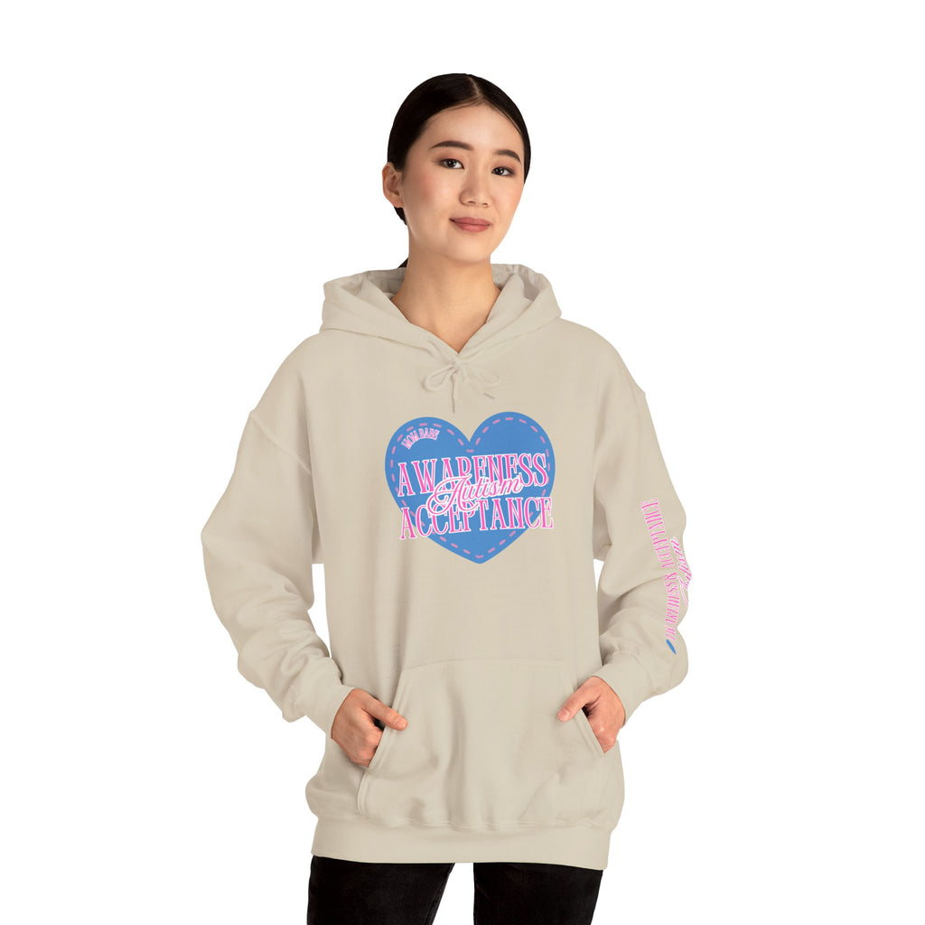 Autism Awareness and Acceptance — Stitched Heart Hoodie