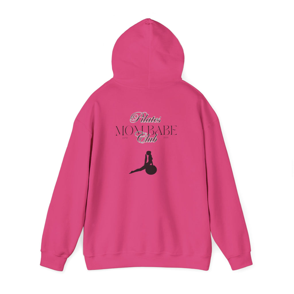 Pilates Mom Babe Club — Workout Graphic Hoodie (Black Print)