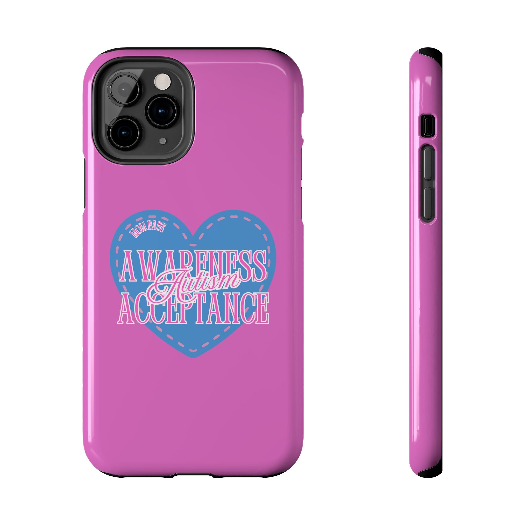 Autism Awareness and Acceptance — Stitched Heart Phone Case