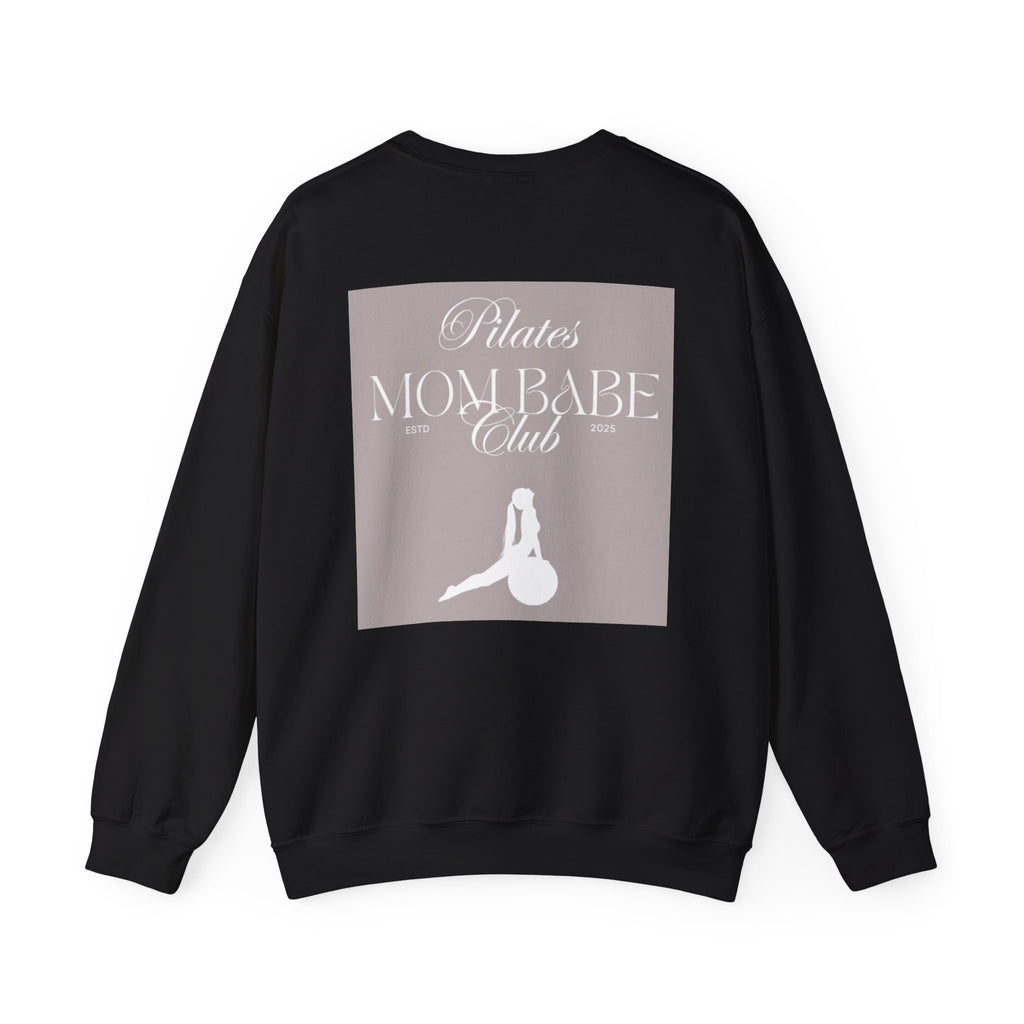 Pilates Mom Babe Club — Workout Graphic Sweatshirt (White Print)