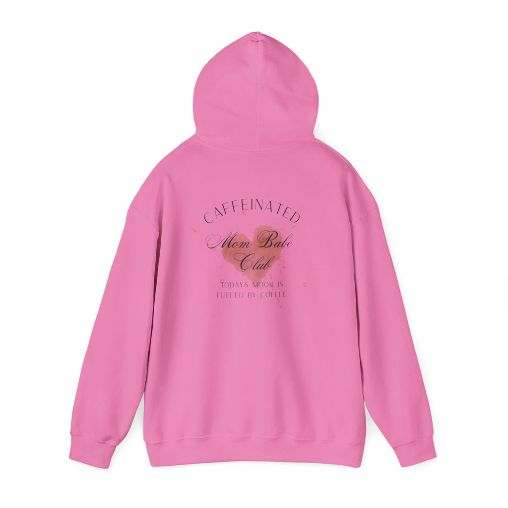 Caffeinated Mom Babe Club - Heart Spill Graphic Hoodie