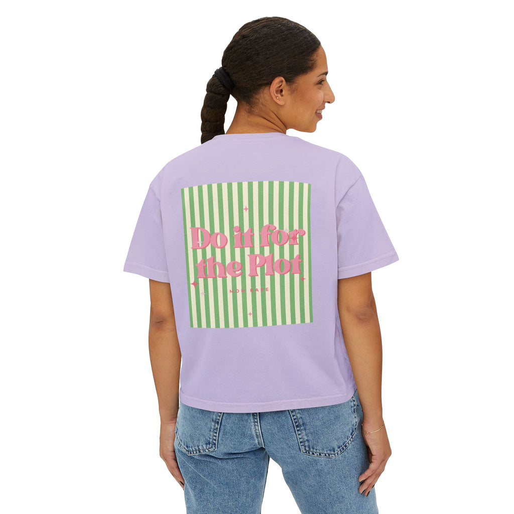 Do It For The Plot Mom Babe - Striped Graphic Tee