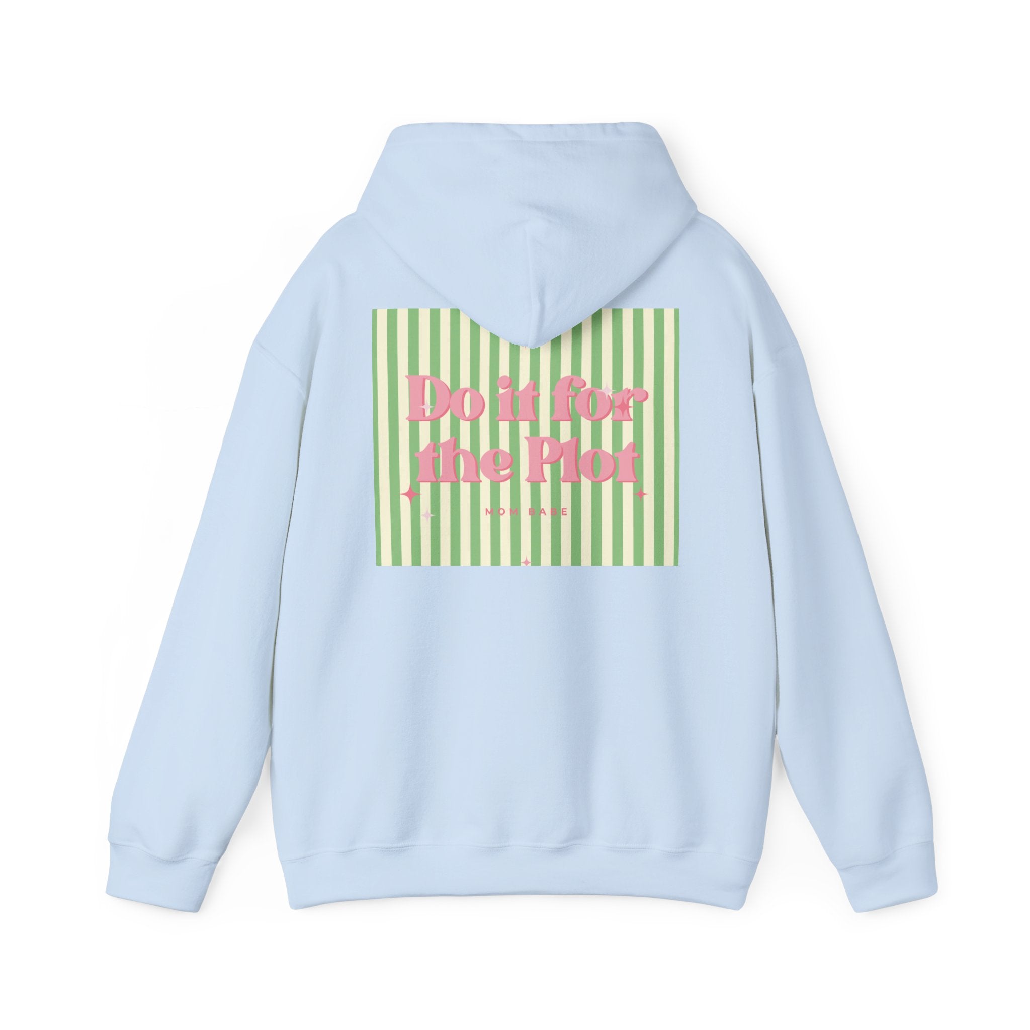 Do It For The Plot Mom Babe - Striped Graphic Hoodie